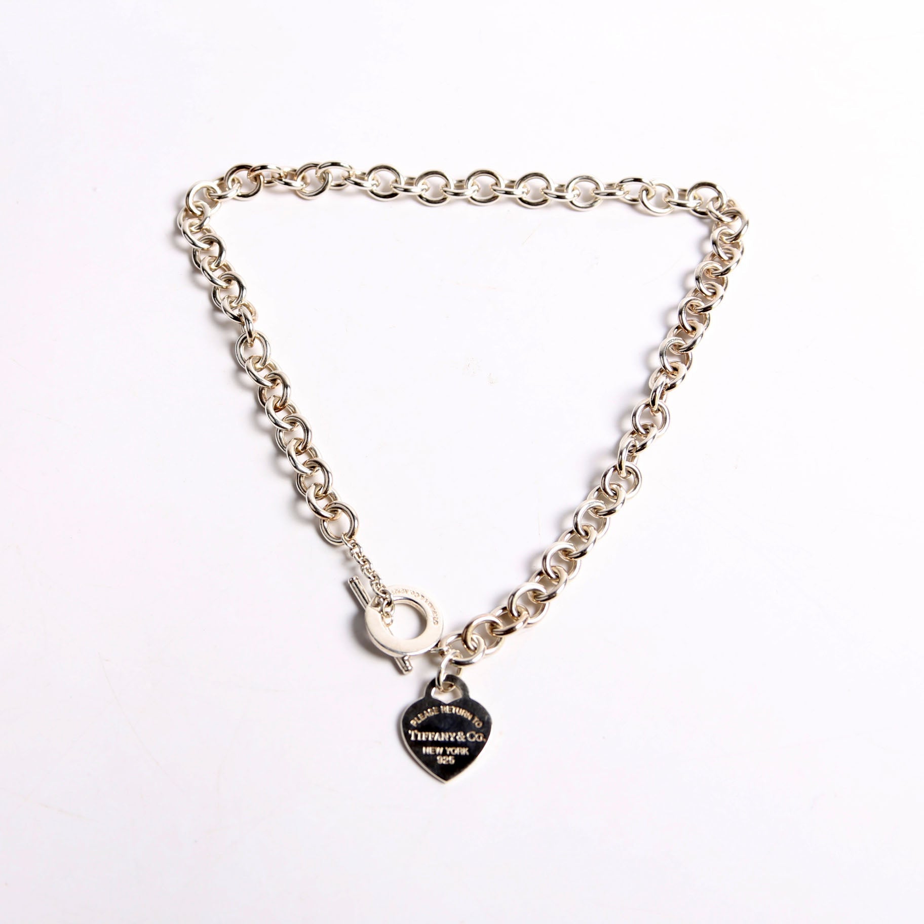 Please Return Heart Toggle Choker 925