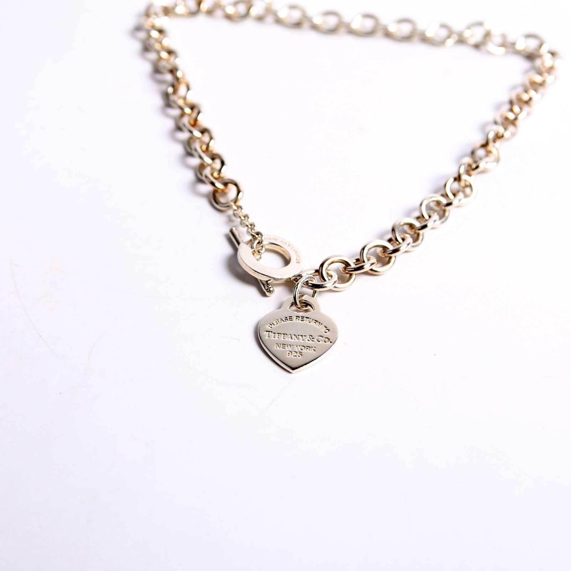 Please Return Heart Toggle Choker 925