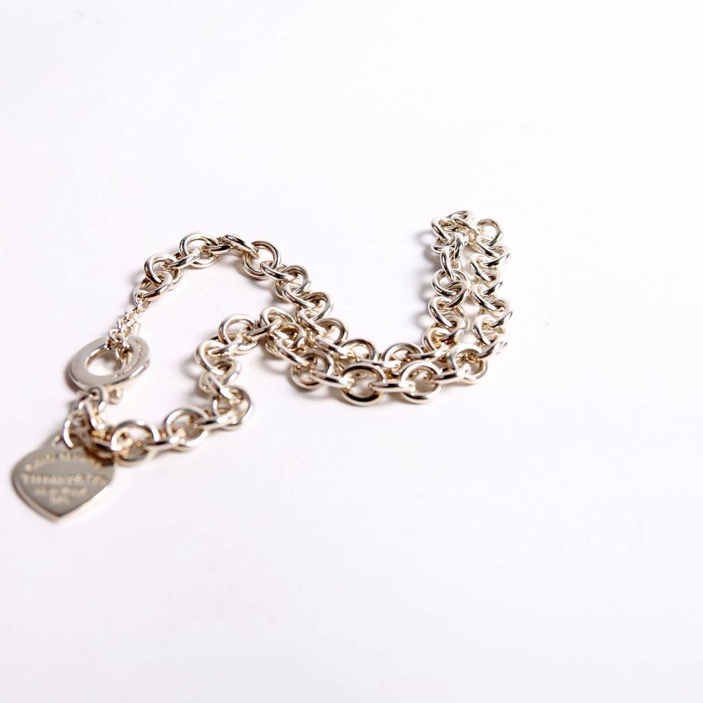 Please Return Heart Toggle Choker 925