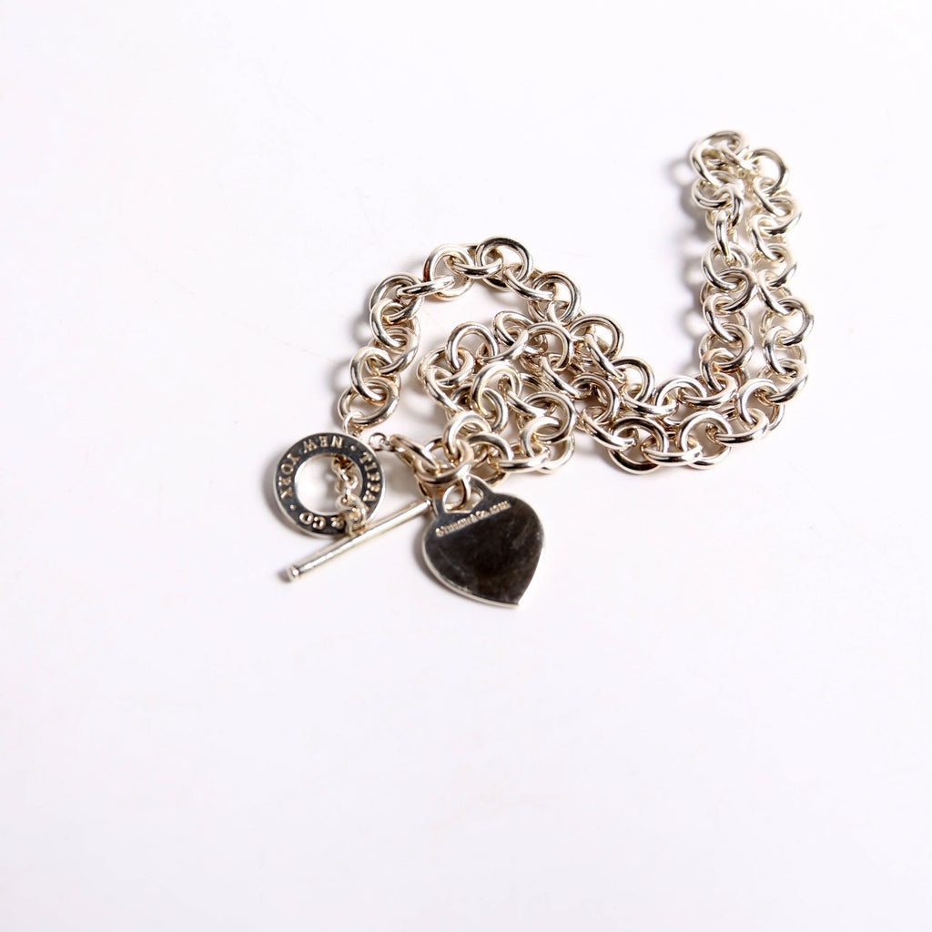 Please Return Heart Toggle Choker 925
