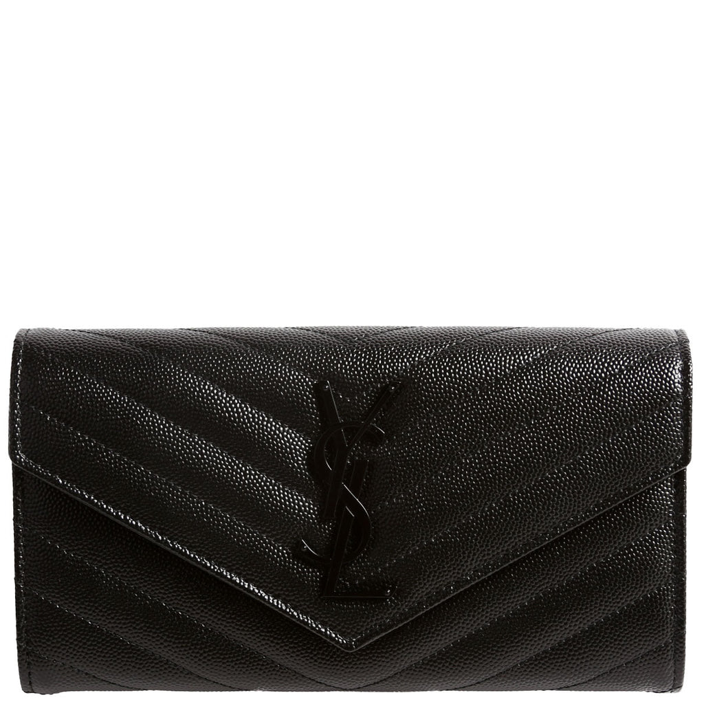 Flap Wallet Large Grain De 372264 Black