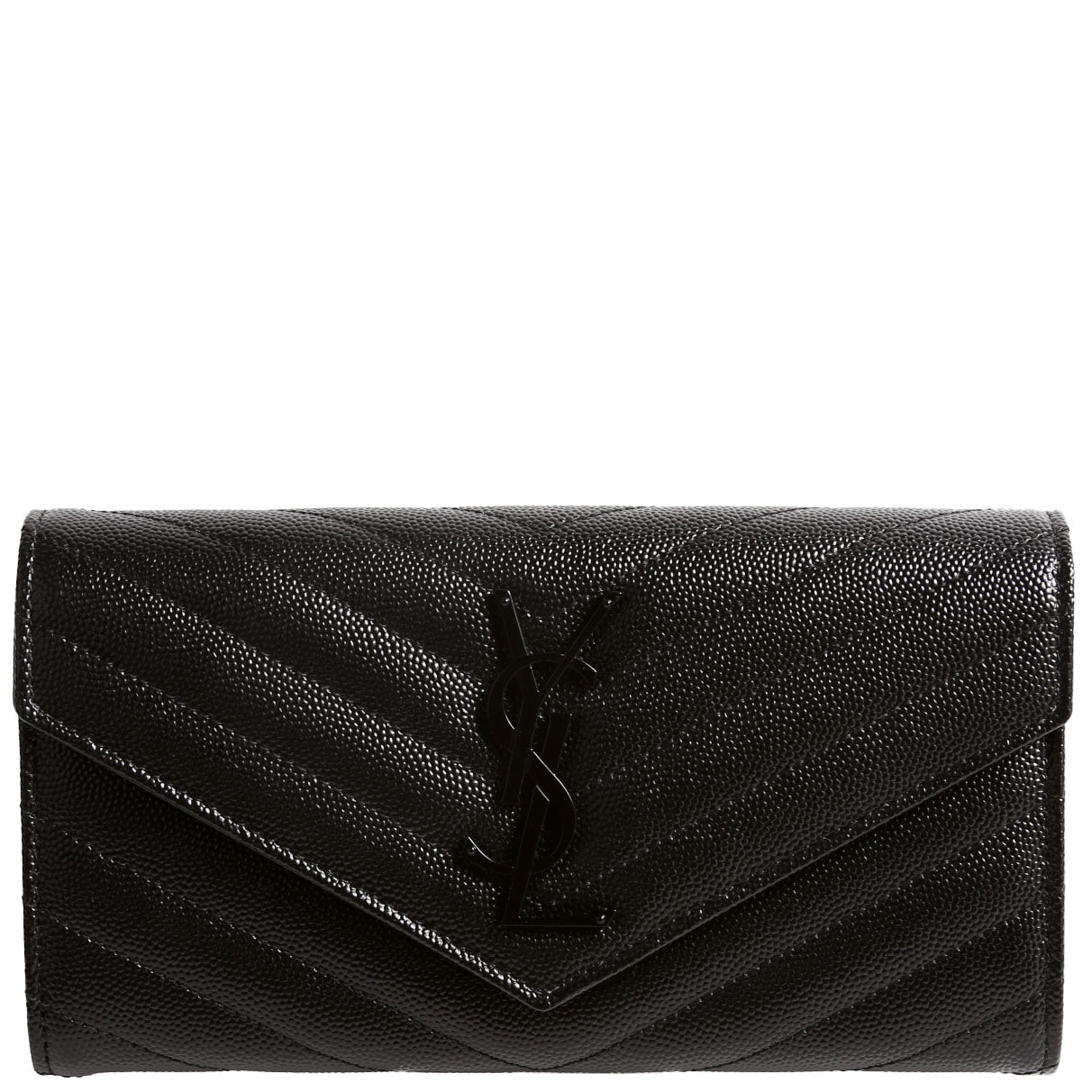 Flap Wallet Large Grain De 372264 Black