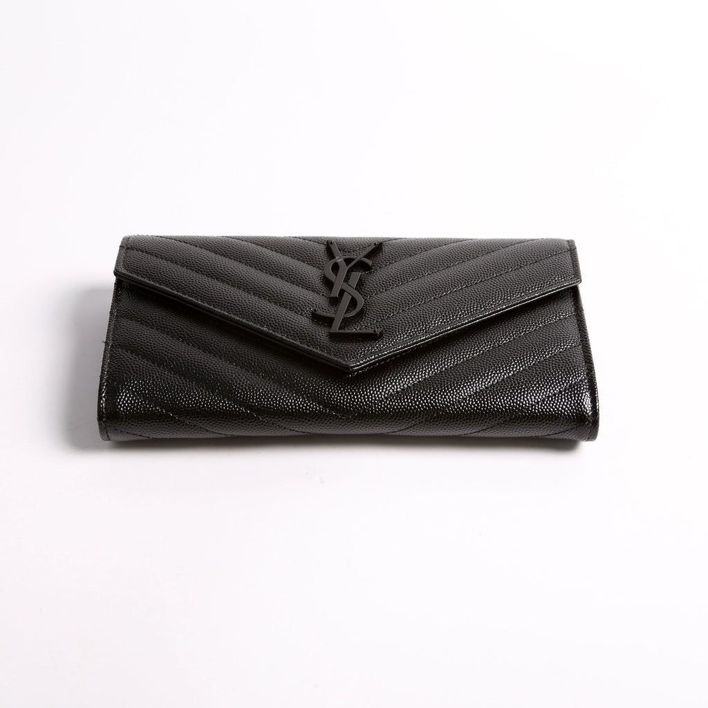 Flap Wallet Large Grain De 372264 Black