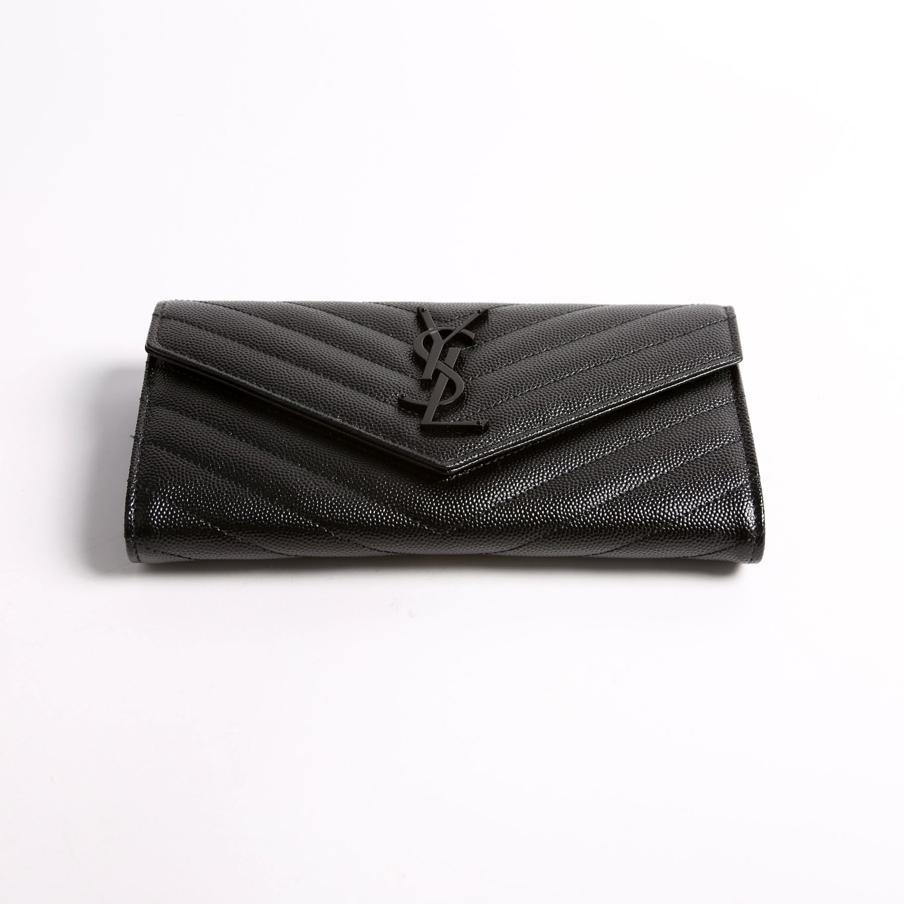 Flap Wallet Large Grain De 372264 Black