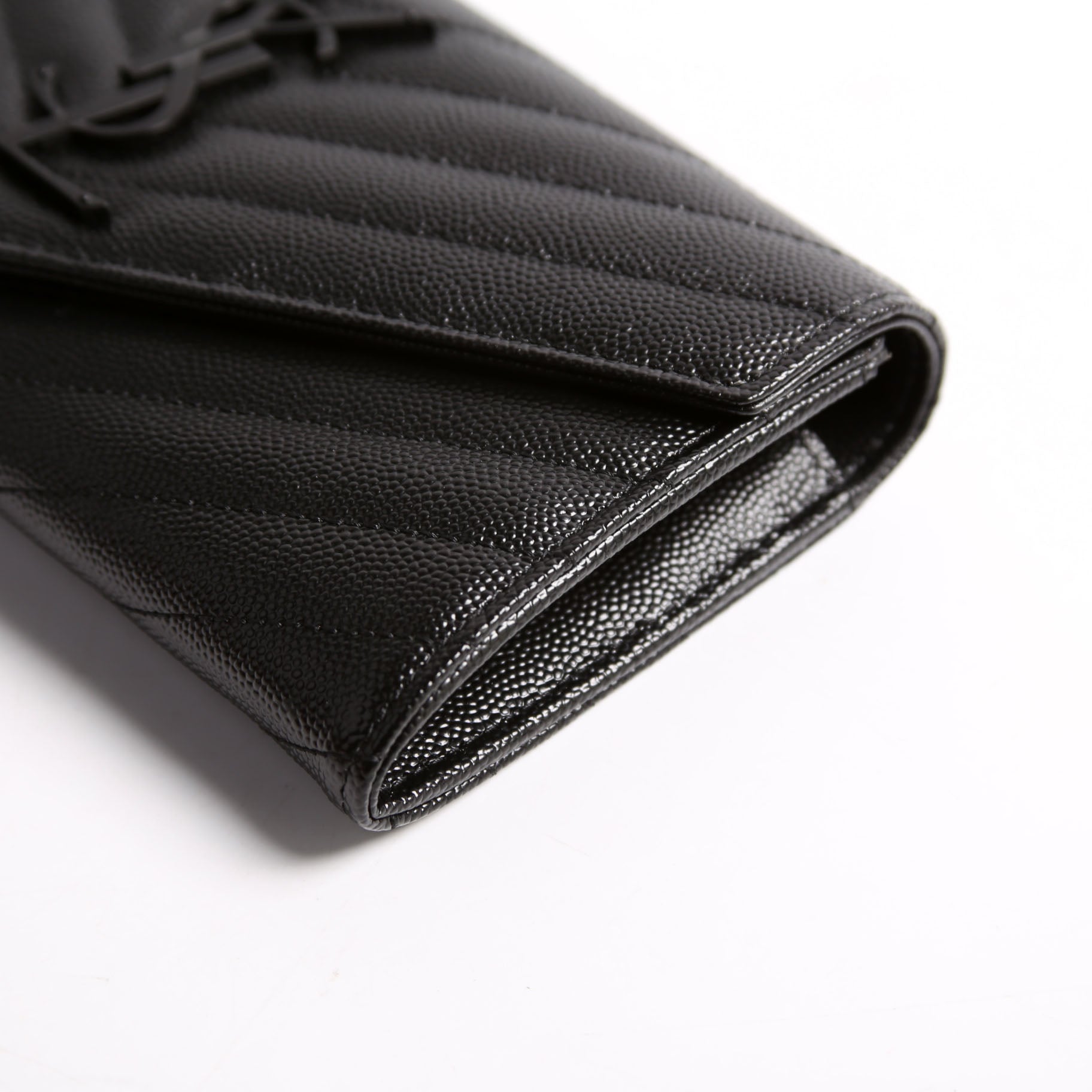 Flap Wallet Large Grain De 372264 Black