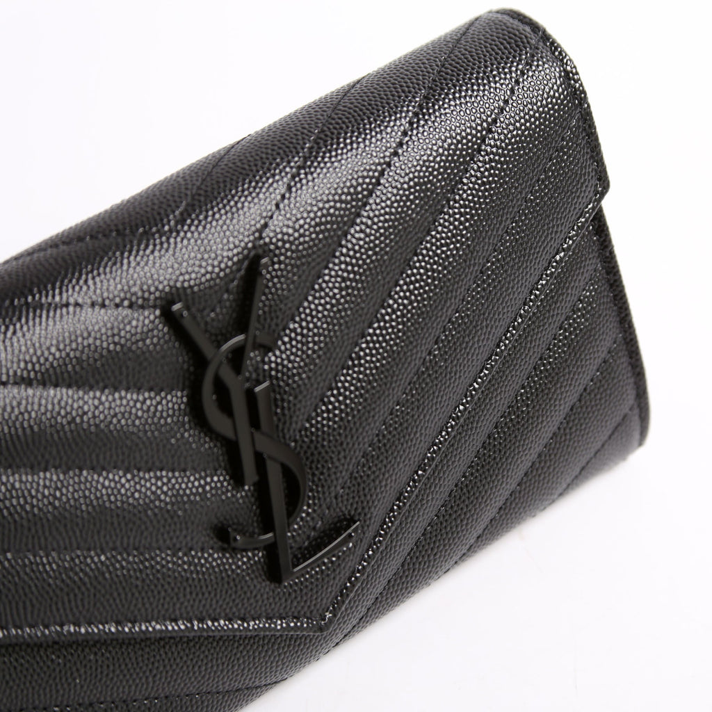 Flap Wallet Large Grain De 372264 Black