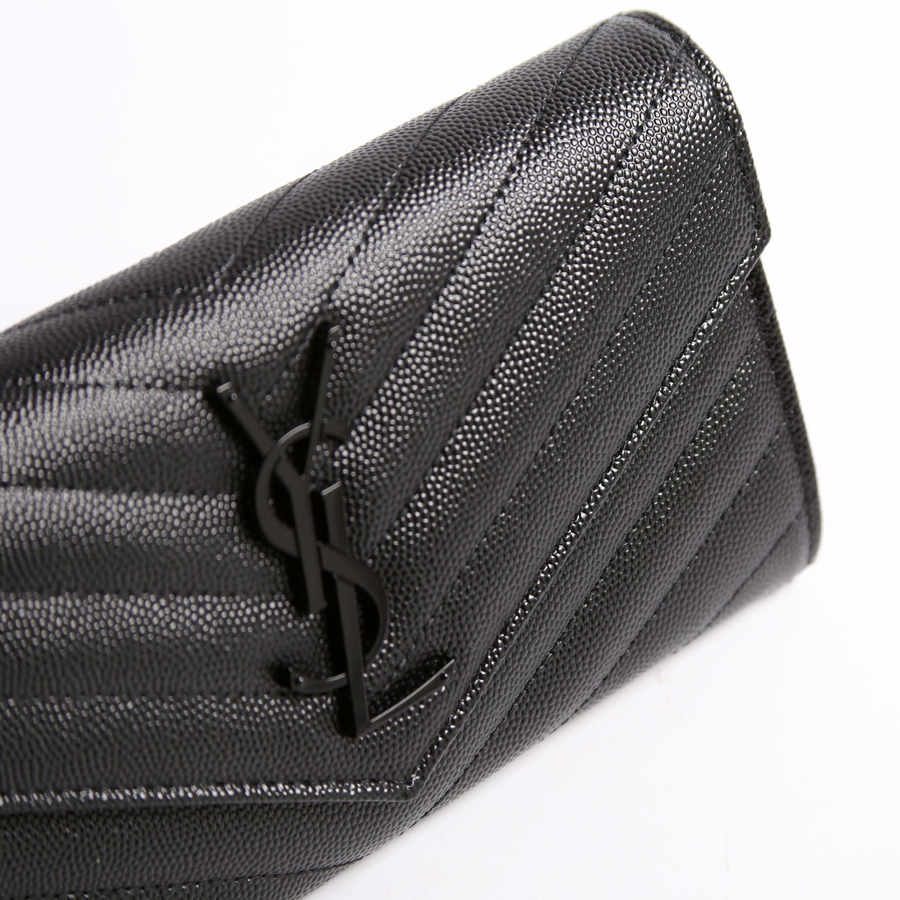 Flap Wallet Large Grain De 372264 Black
