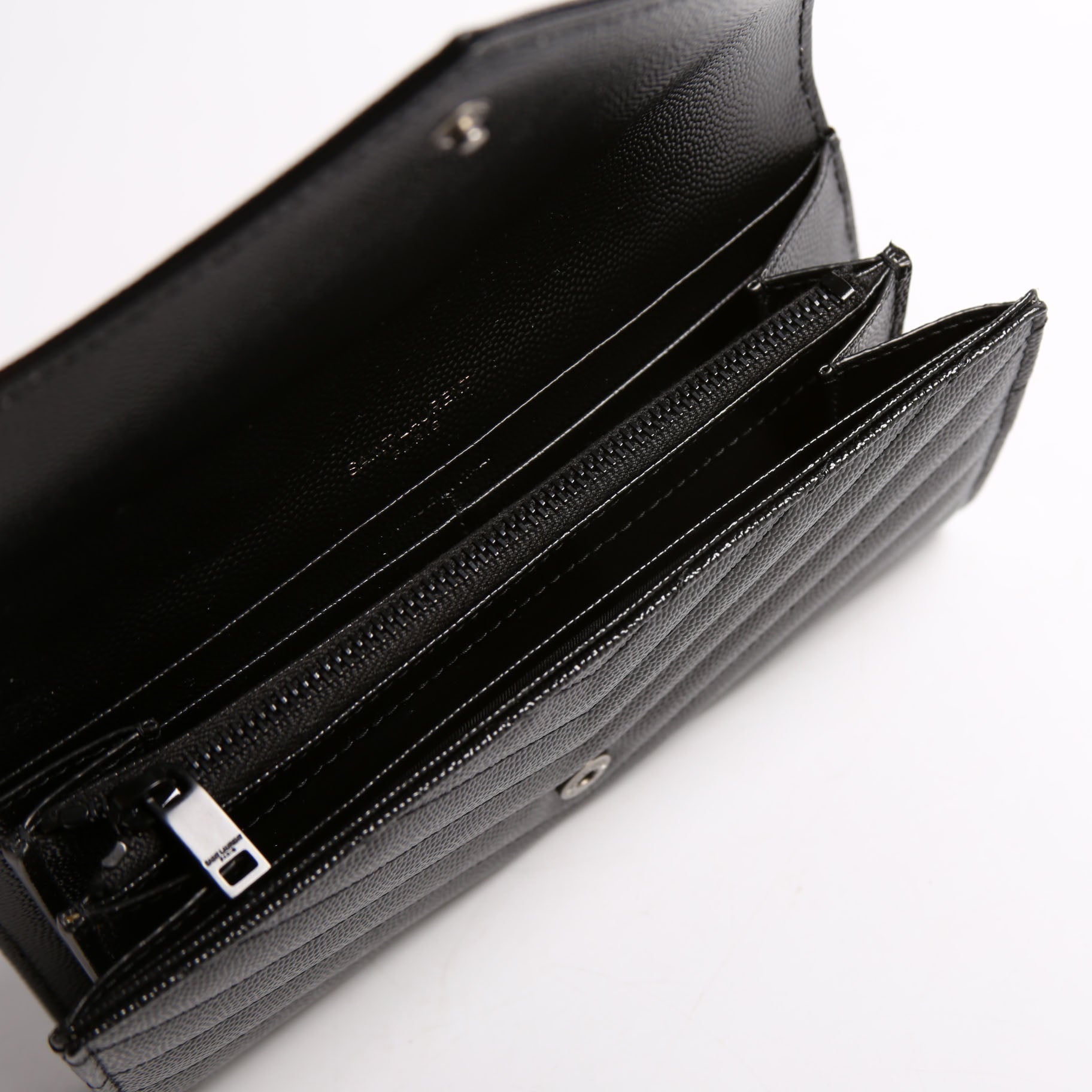 Flap Wallet Large Grain De 372264 Black