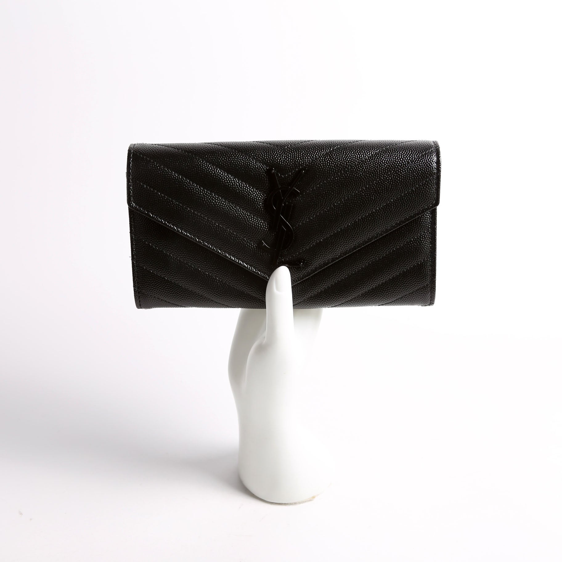 Flap Wallet Large Grain De 372264 Black