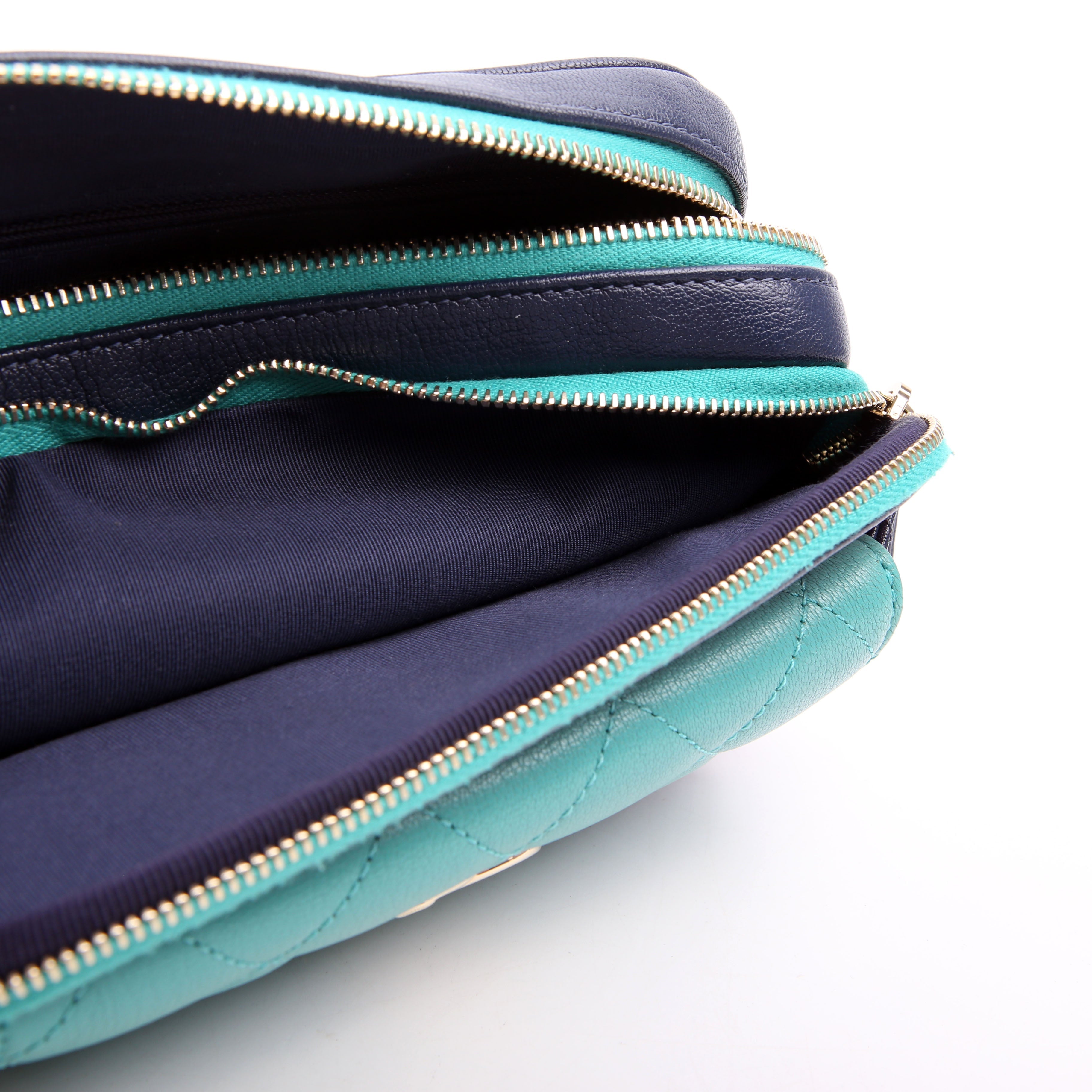 Tri-color In & Out Waist Bag Quilted Goatskin 29M