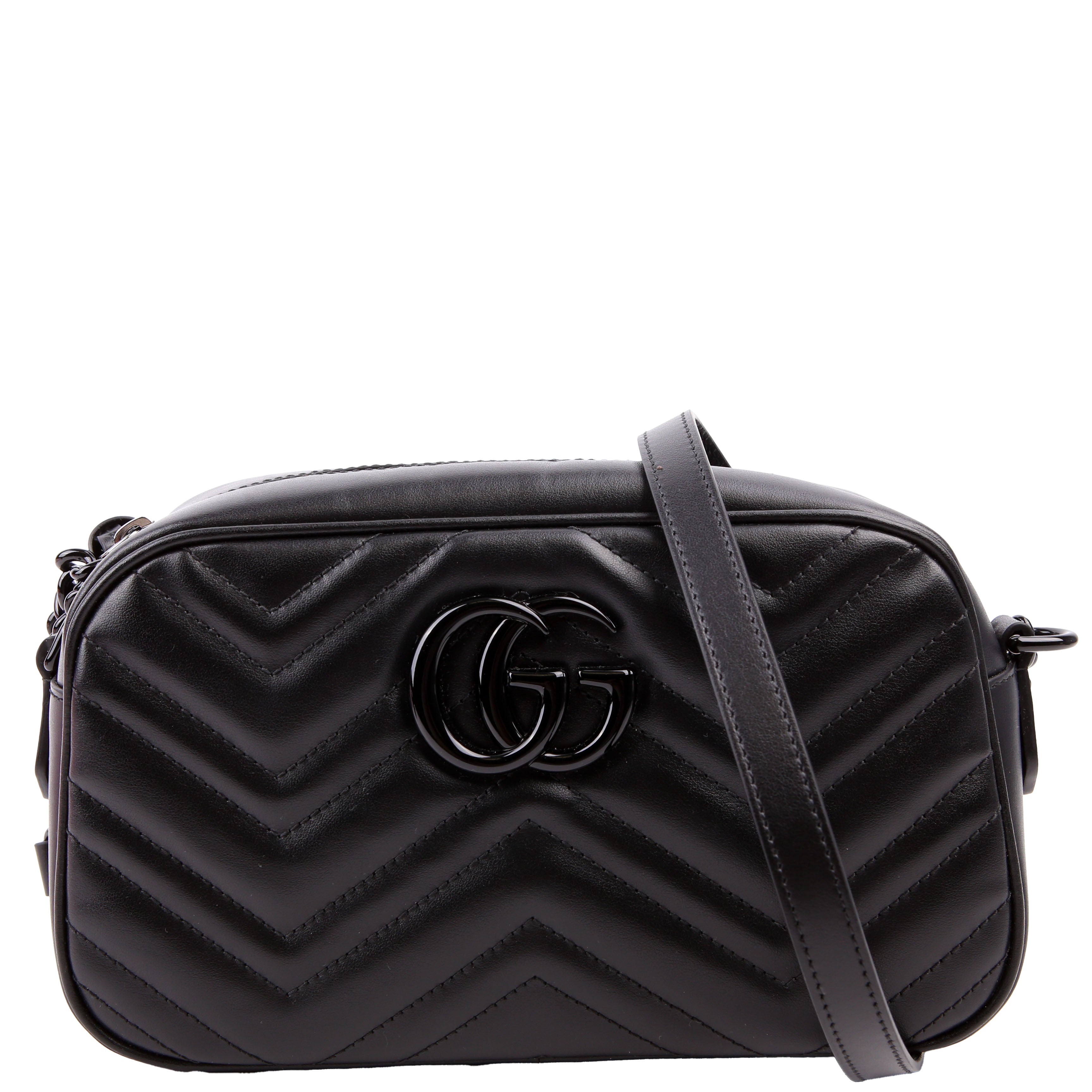 447632 Marmont Small Leather Camera Black