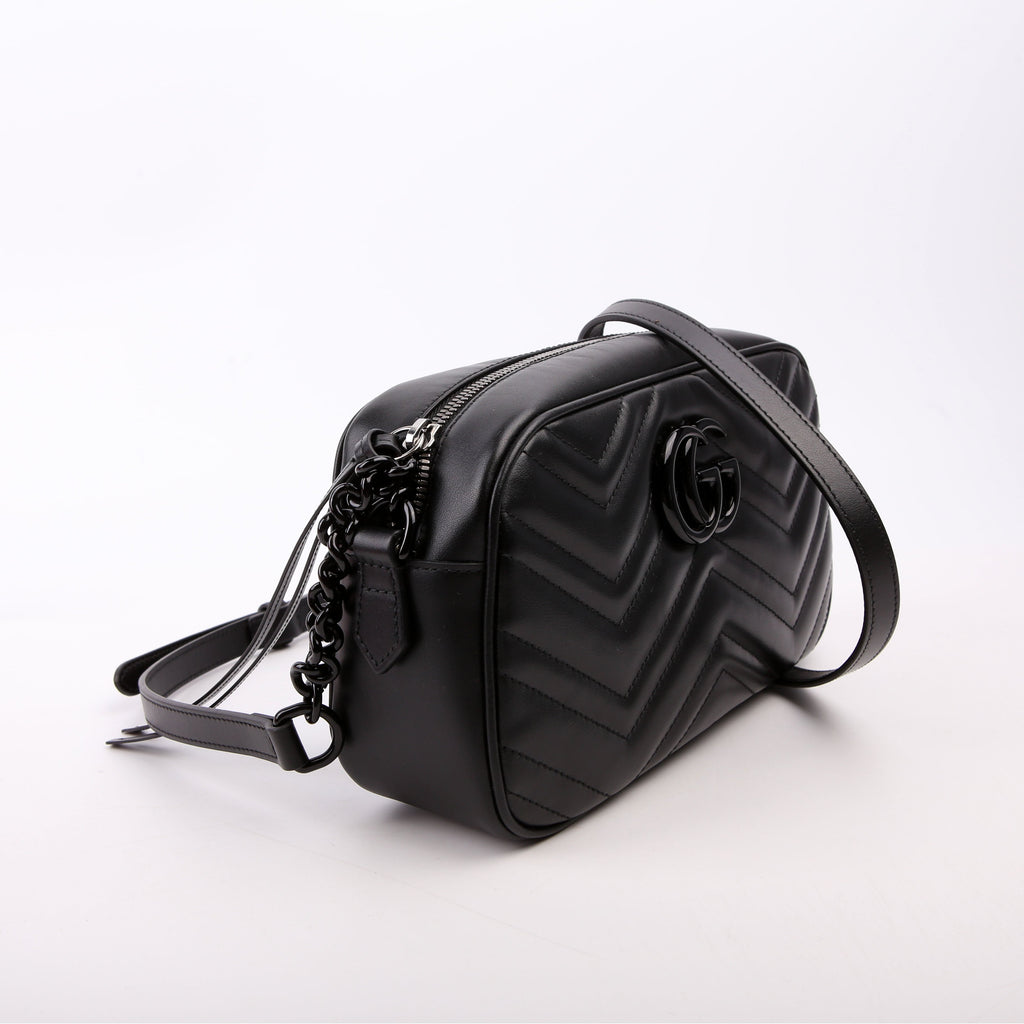 447632 Marmont Small Leather Camera Black