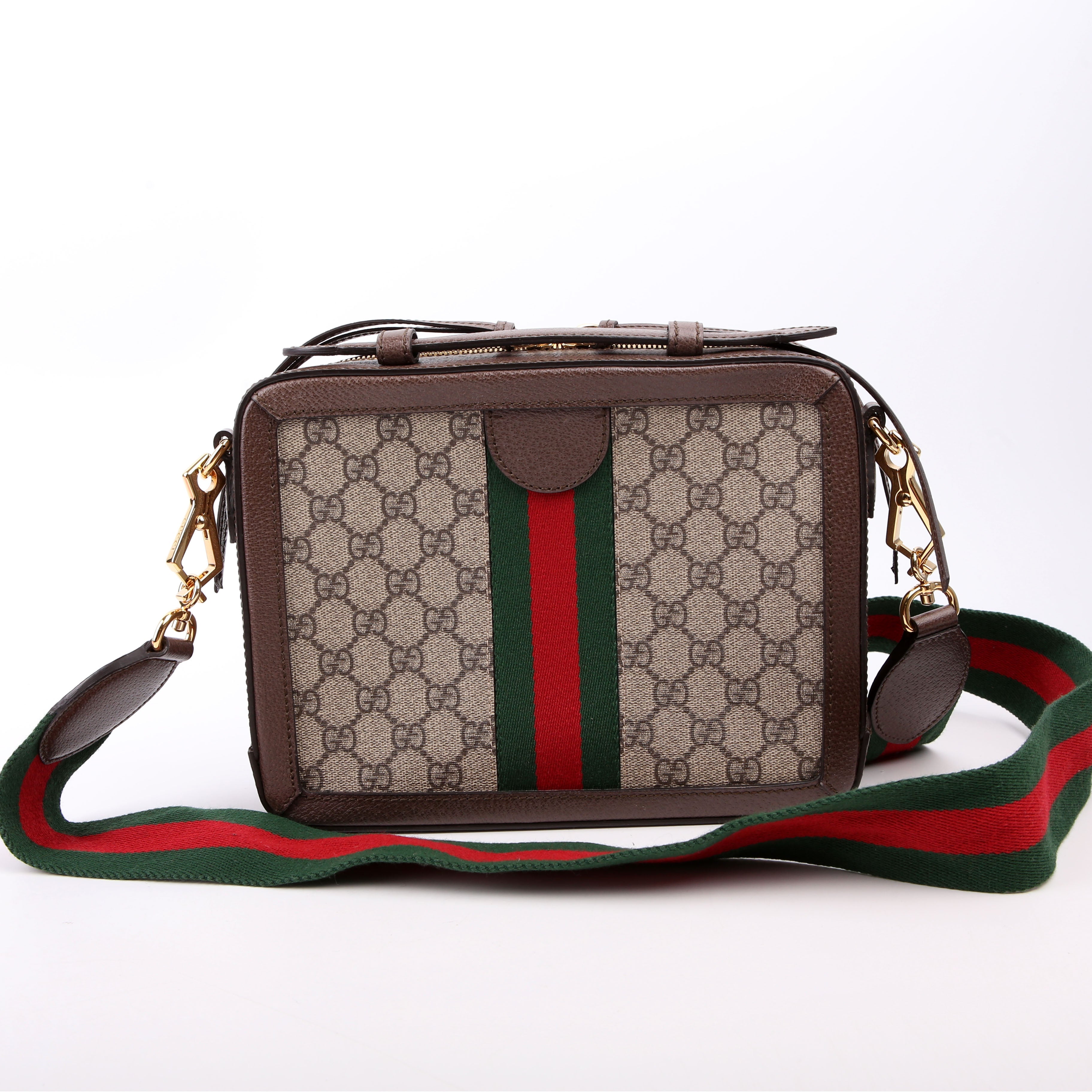 550622 Ophidia GG Small Shoulder Bag Brown