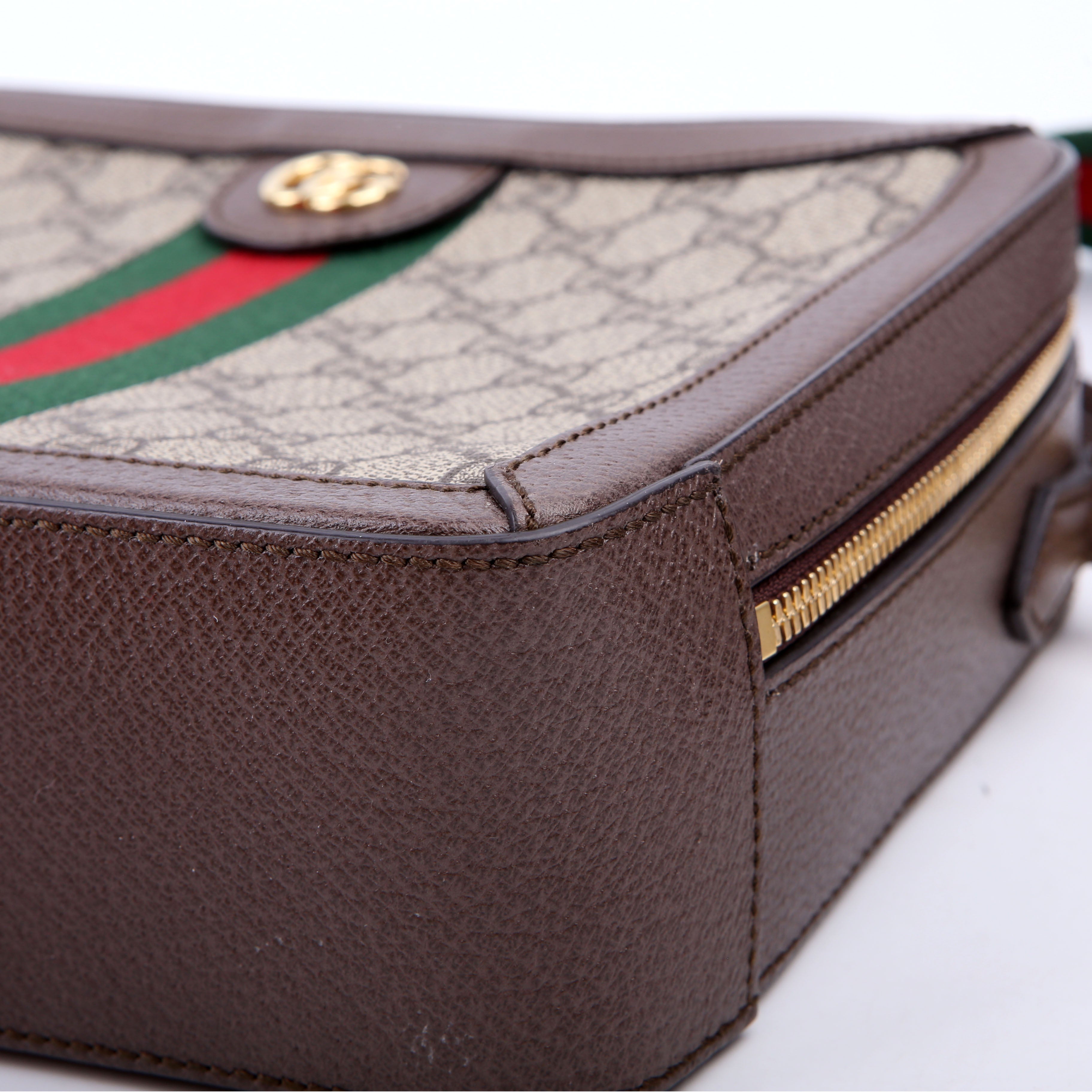 550622 Ophidia GG Small Shoulder Bag Brown