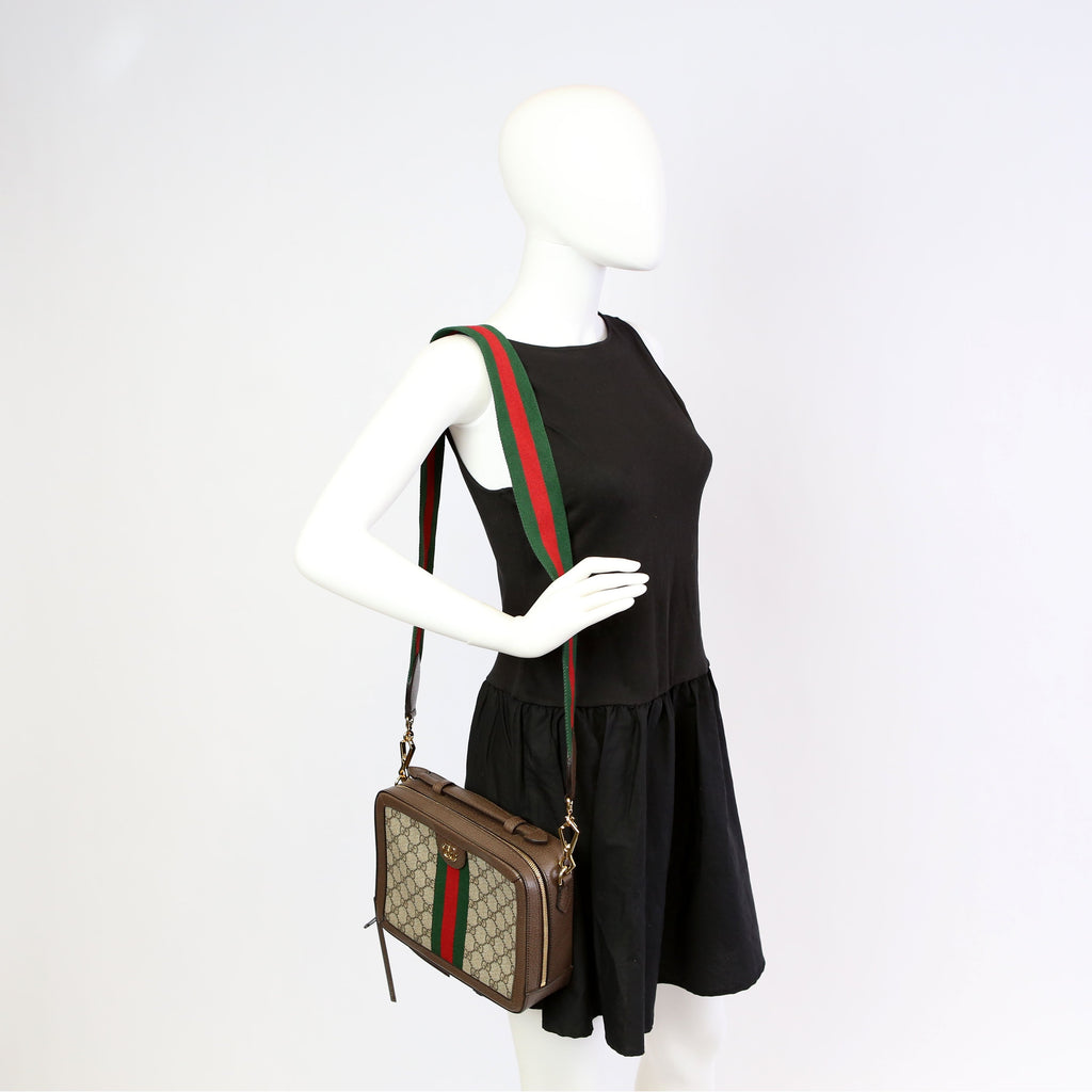 550622 Ophidia GG Small Shoulder Bag Brown