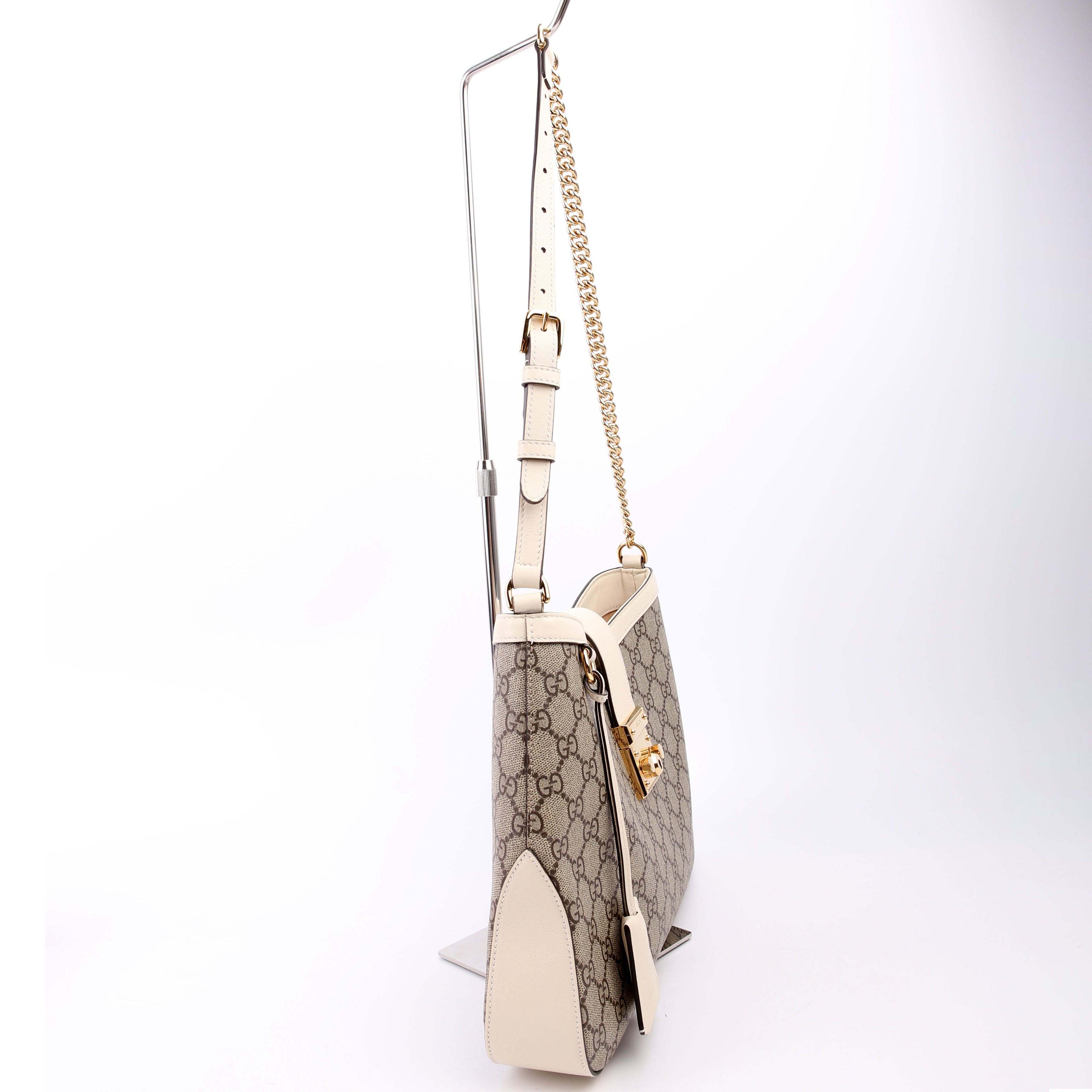Gucci 795113 Padlock GG Supreme Shoulder Bag White