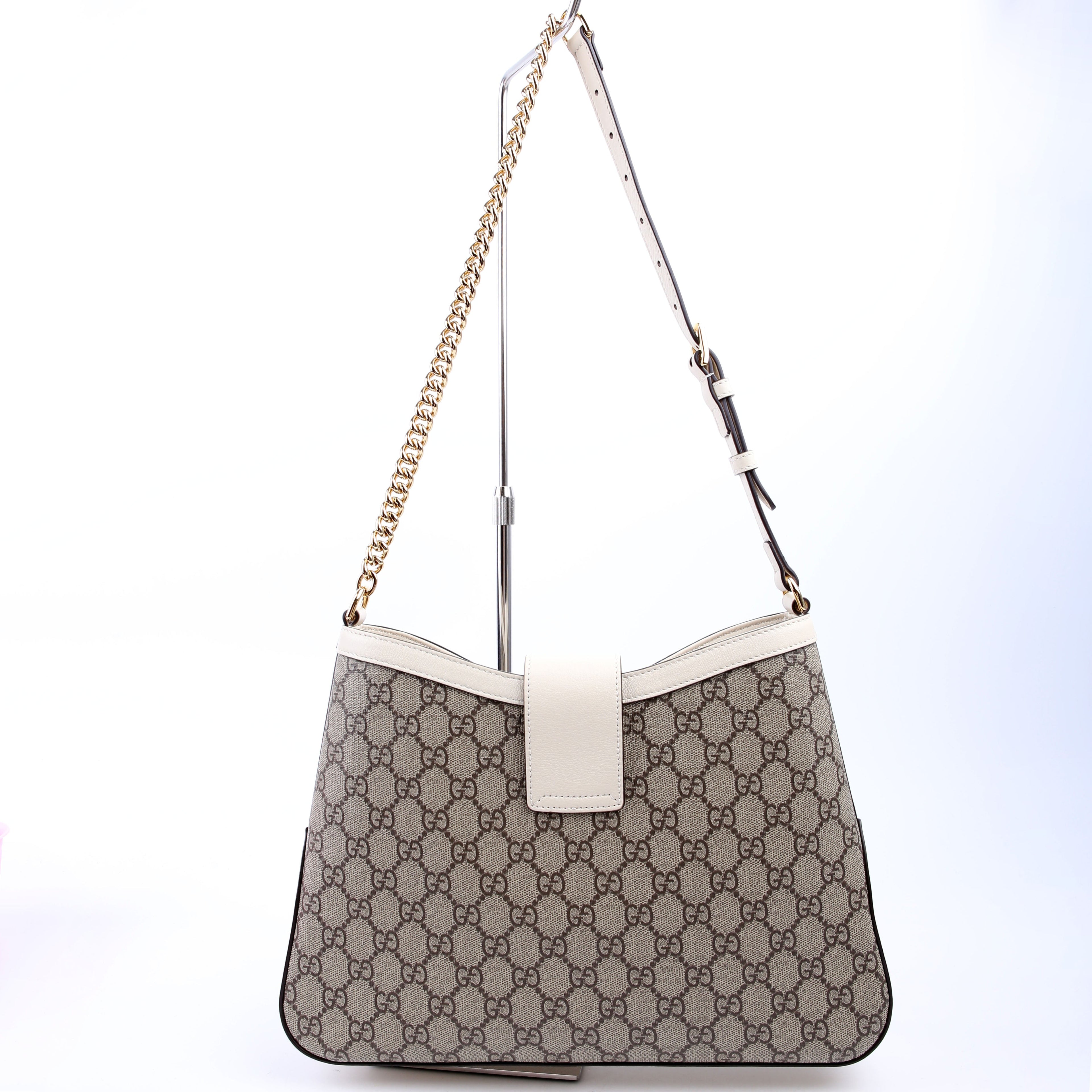 Gucci 795113 Padlock GG Supreme Shoulder Bag White