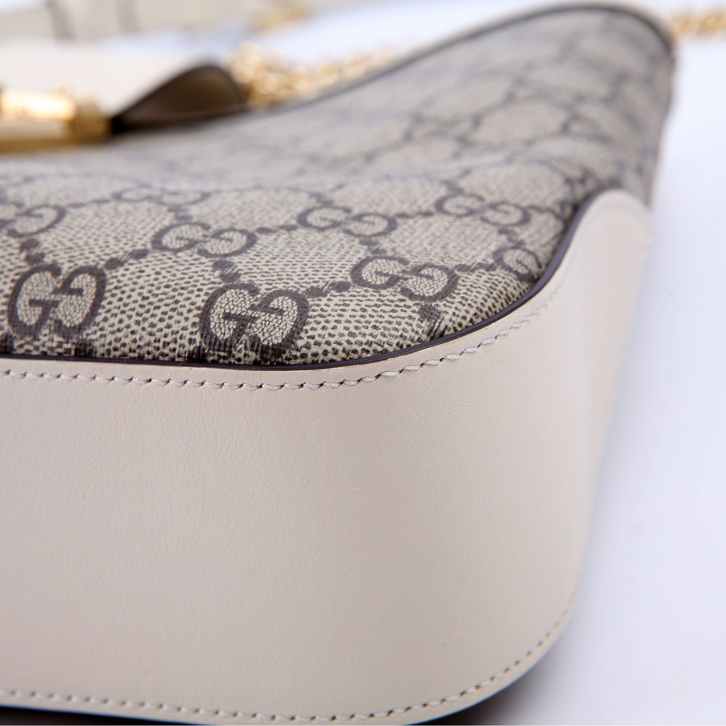 Gucci 795113 Padlock GG Supreme Shoulder Bag White