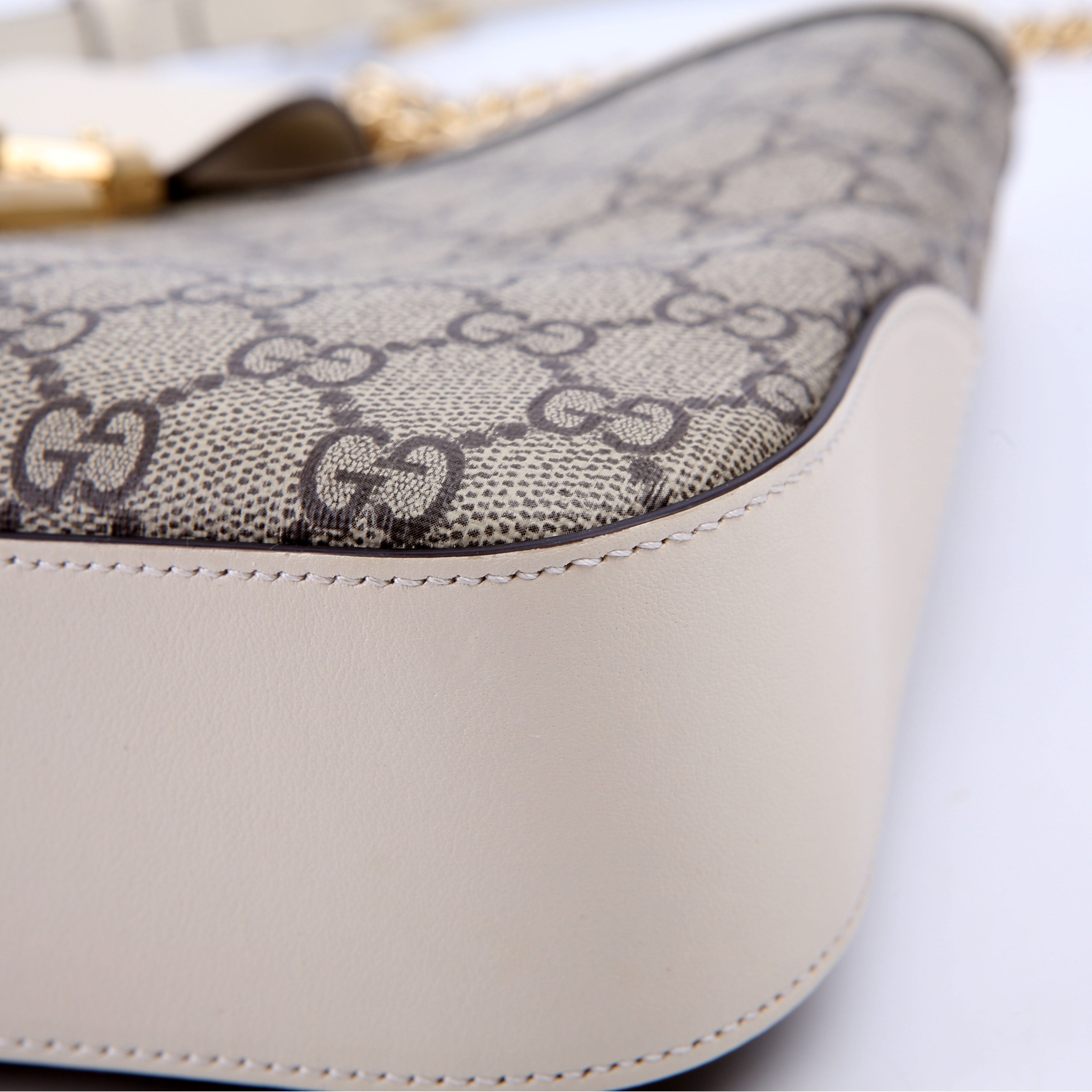 Gucci 795113 Padlock GG Supreme Shoulder Bag White
