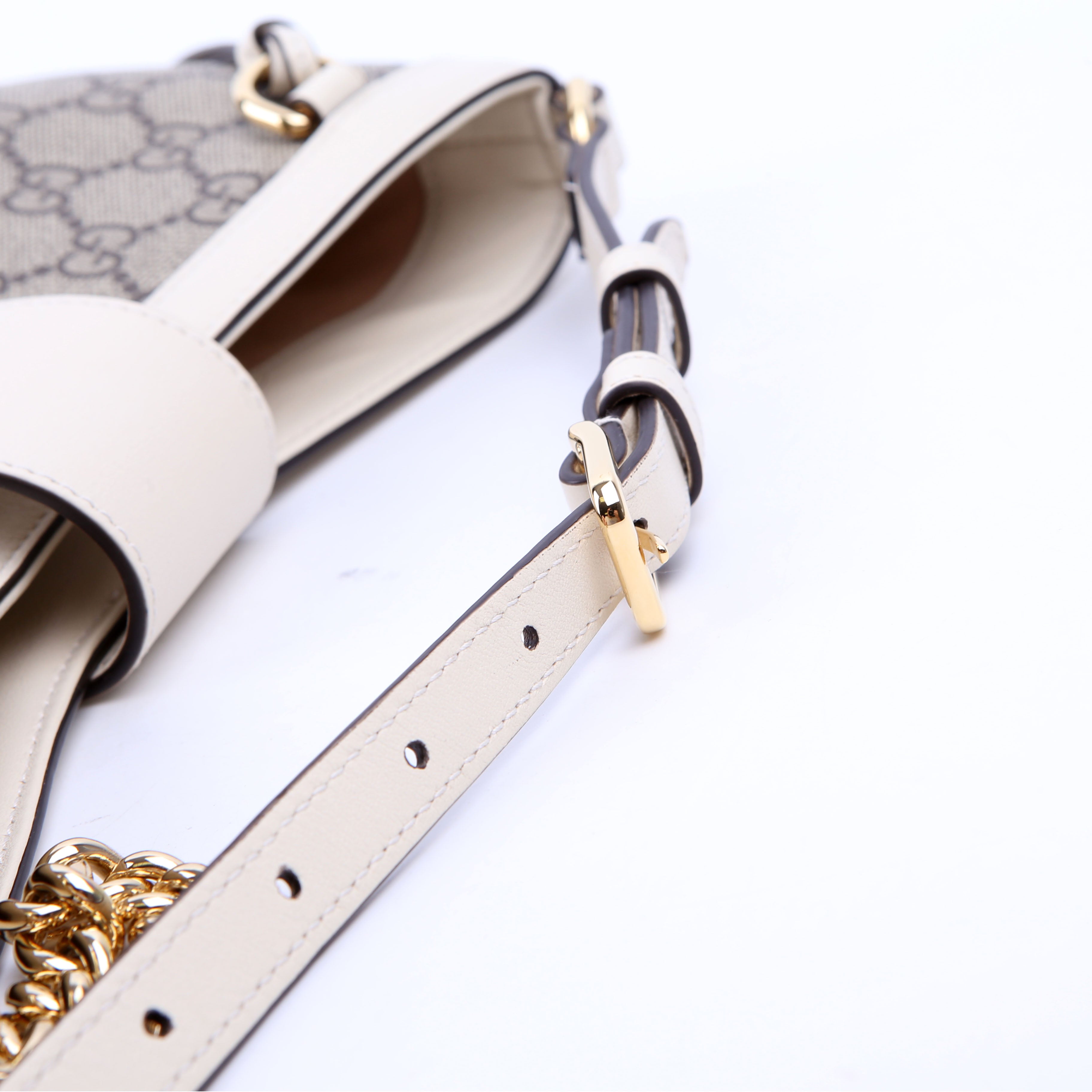 Gucci 795113 Padlock GG Supreme Shoulder Bag White