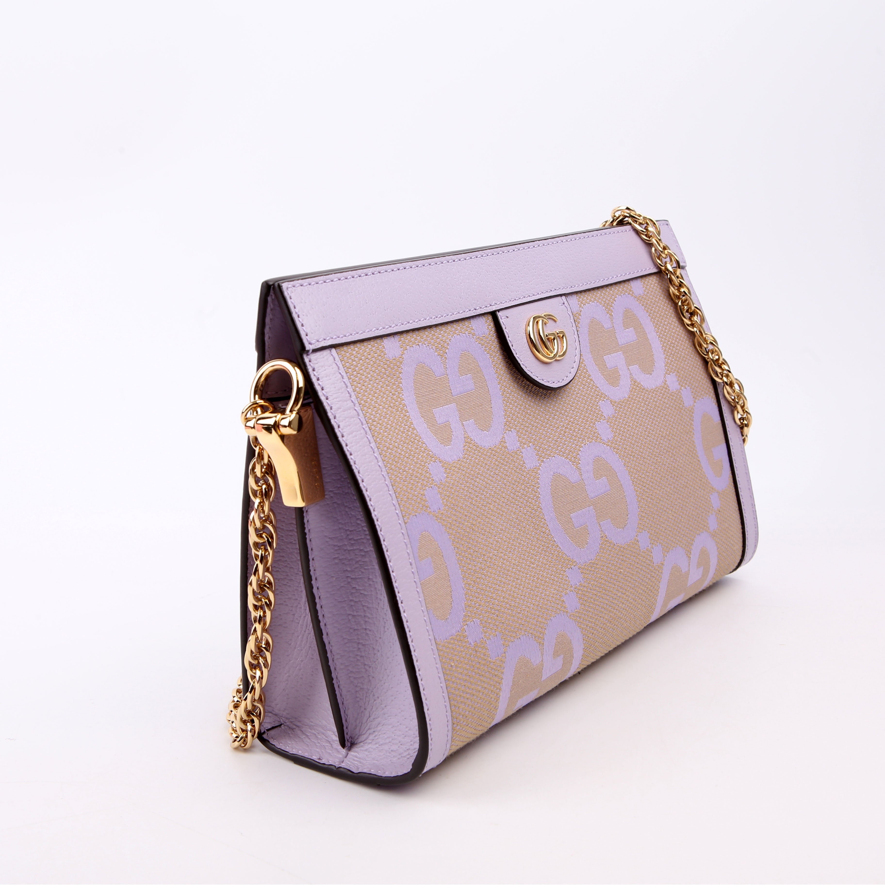 503877 Ophidia Jumbo GG Canvas Small Shoulder Bag Purple