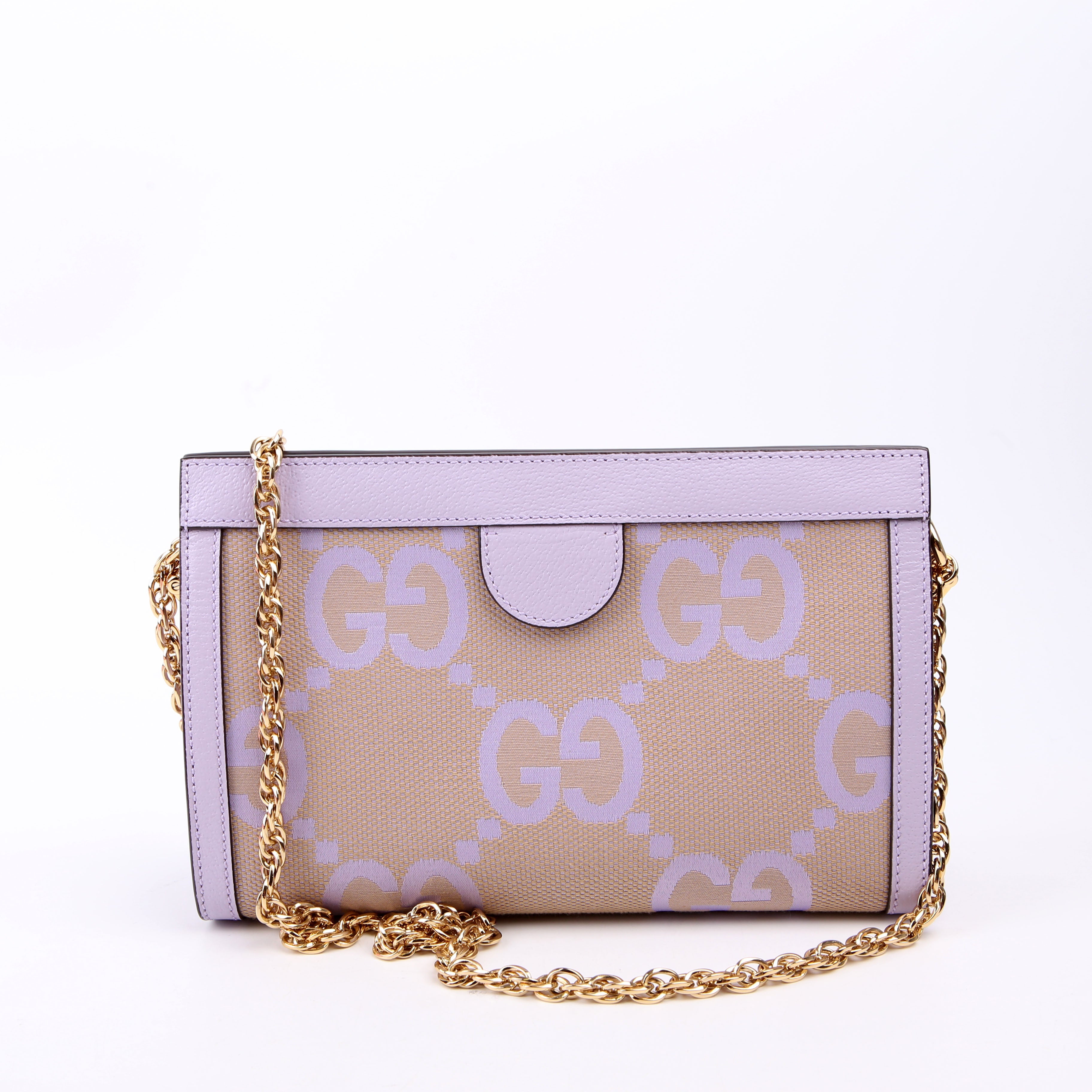 503877 Ophidia Jumbo GG Canvas Small Shoulder Bag Purple
