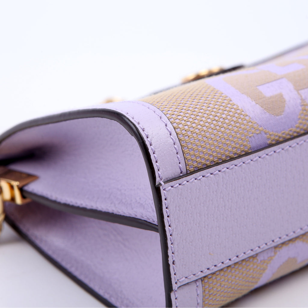 503877 Ophidia Jumbo GG Canvas Small Shoulder Bag Purple