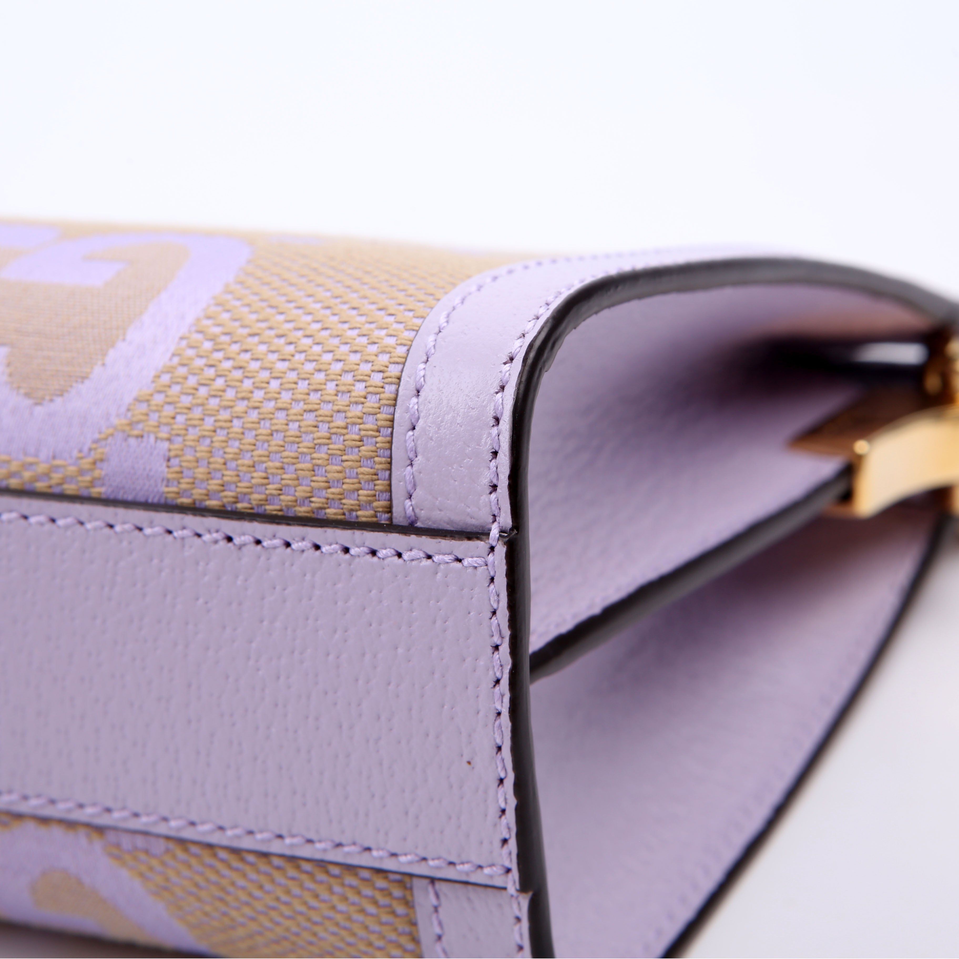 503877 Ophidia Jumbo GG Canvas Small Shoulder Bag Purple
