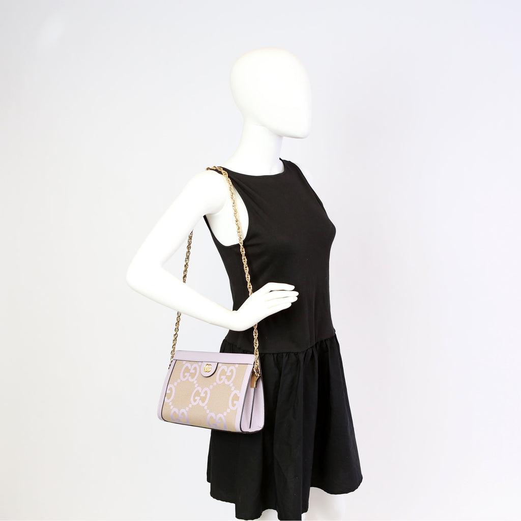 503877 Ophidia Jumbo GG Canvas Small Shoulder Bag Purple