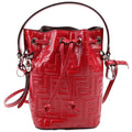 Fendi 8BS010 Mon Tresor Mini Bucket Leather FF Red
