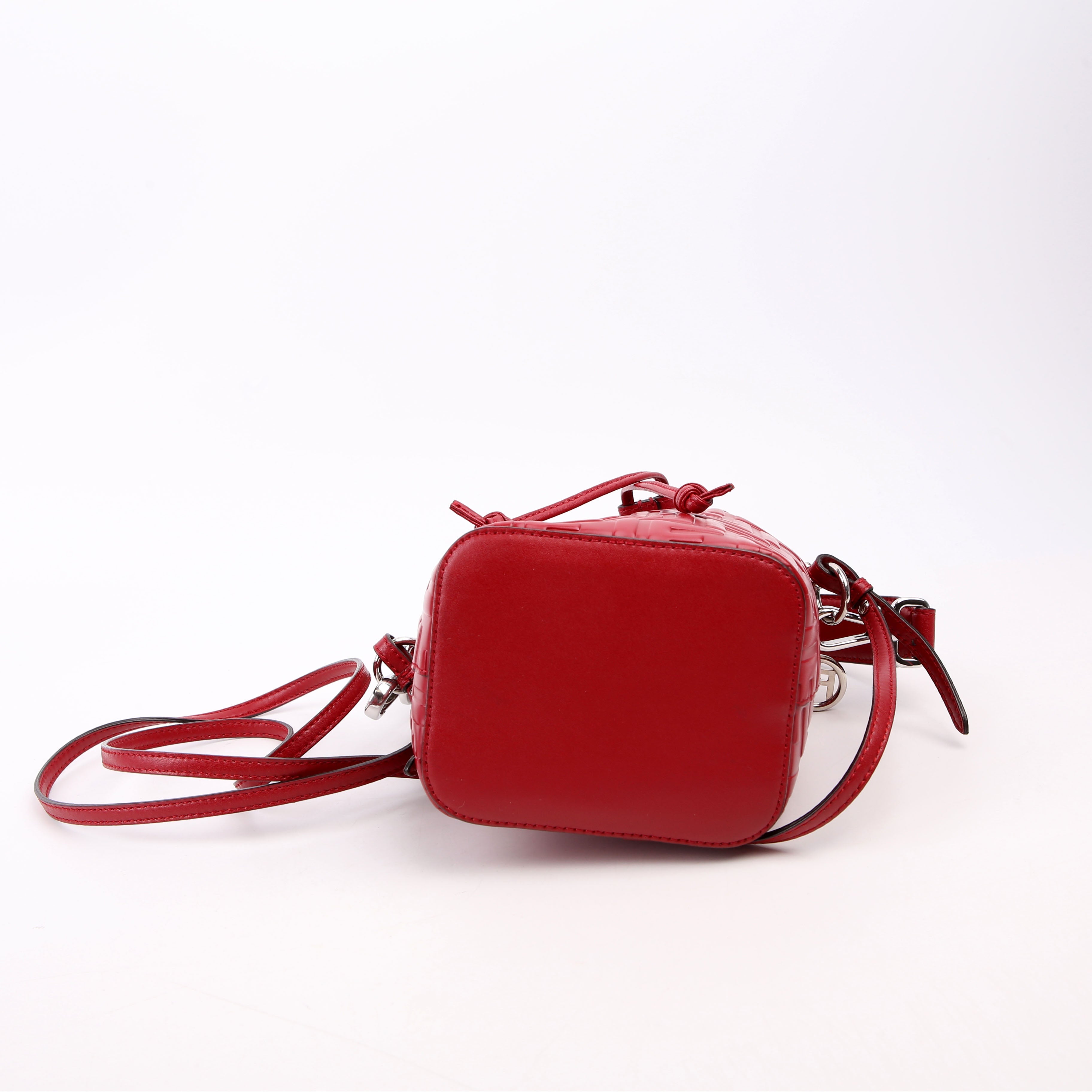 Fendi 8BS010 Mon Tresor Mini Bucket Leather FF Red