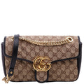 Gucci 443497 Marmont GG Canvas Shoulder Small Flap Black