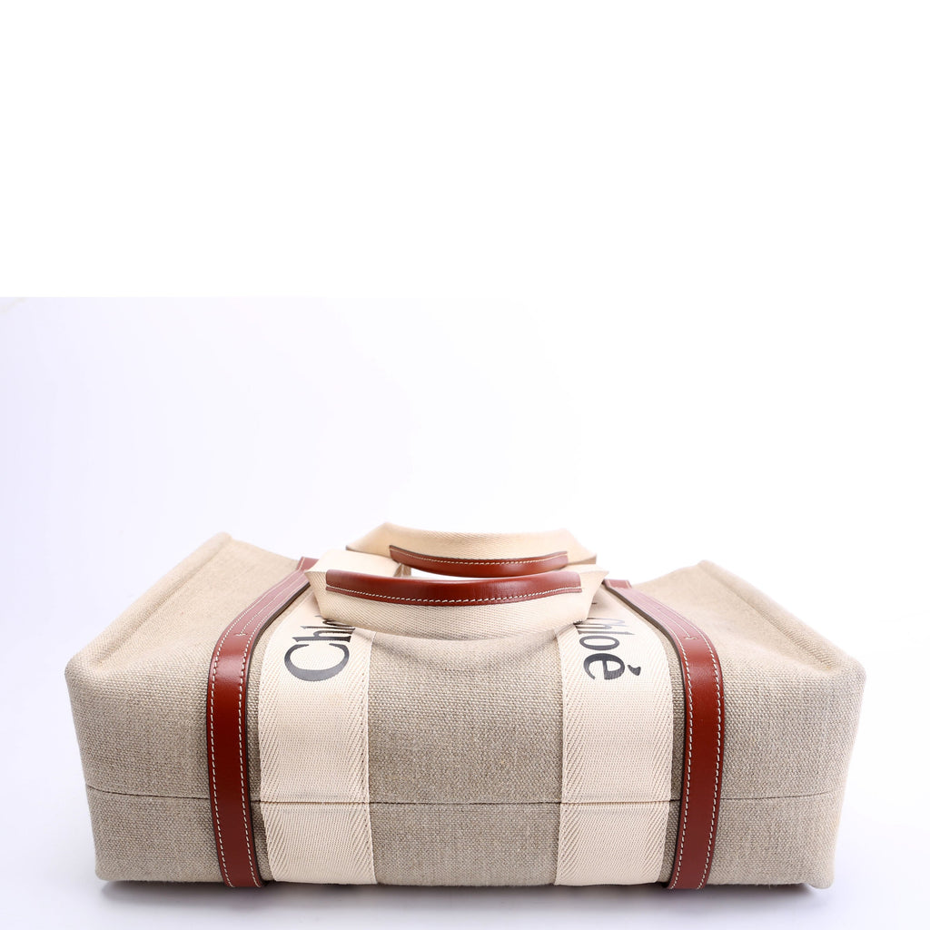 Woody Ribbon Tote Medium Beige/Brown