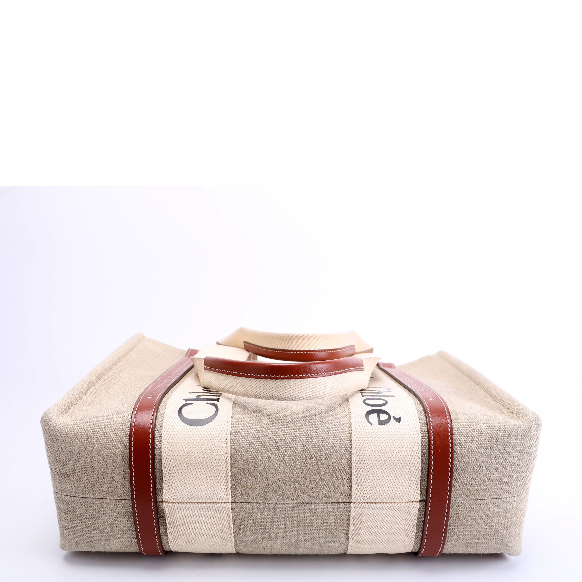 Woody Ribbon Tote Medium Beige/Brown