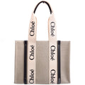 Woody Ribbon Tote Medium Black/Beige