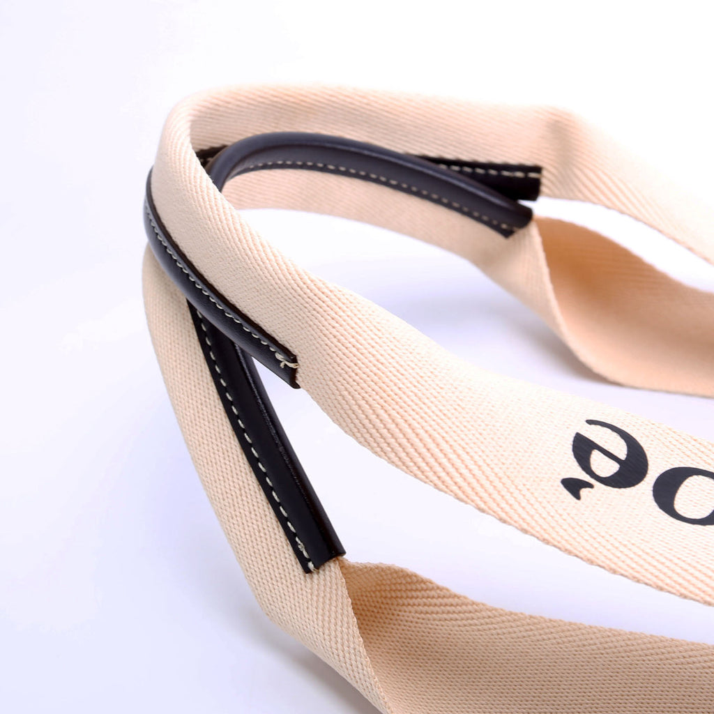 Woody Ribbon Tote Medium Black/Beige