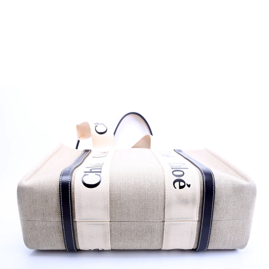 Woody Ribbon Tote Medium Black/Beige