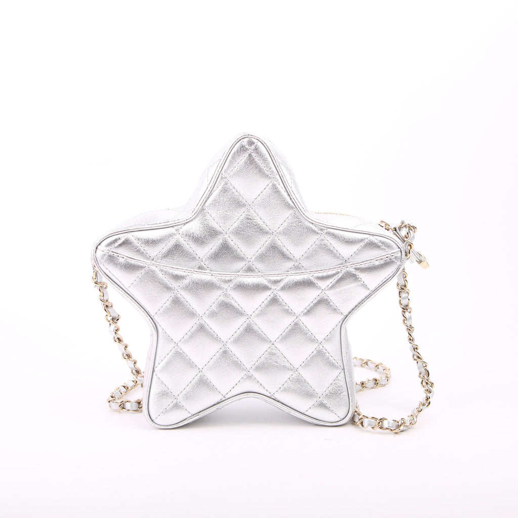 Walk Of Fame Star Bag Metallic Lambskin RFID Silver