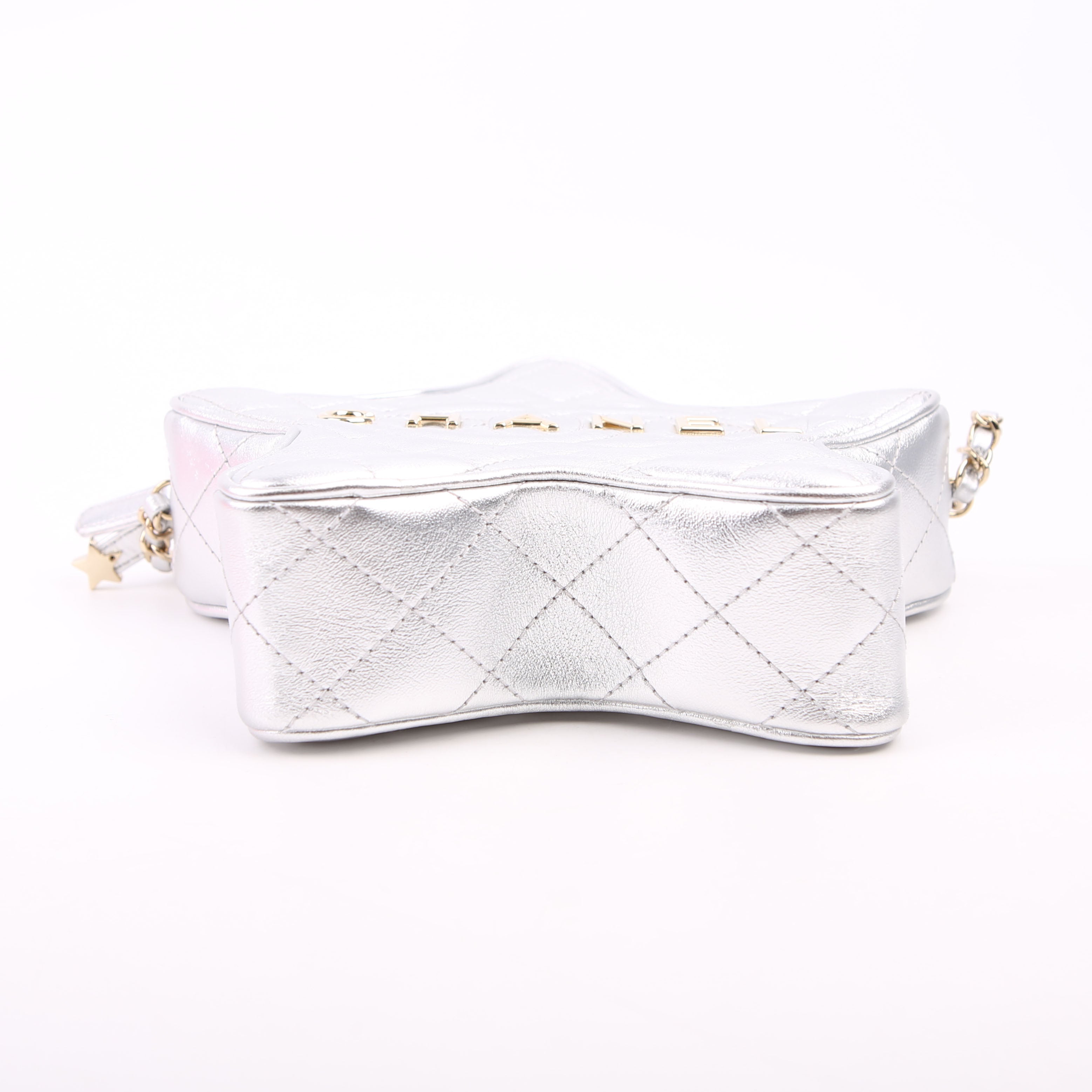 Walk Of Fame Star Bag Metallic Lambskin RFID Silver