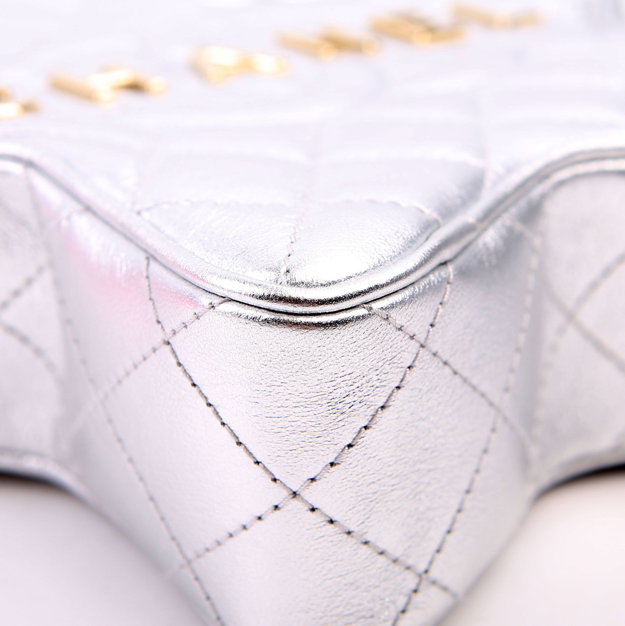 Walk Of Fame Star Bag Metallic Lambskin RFID Silver