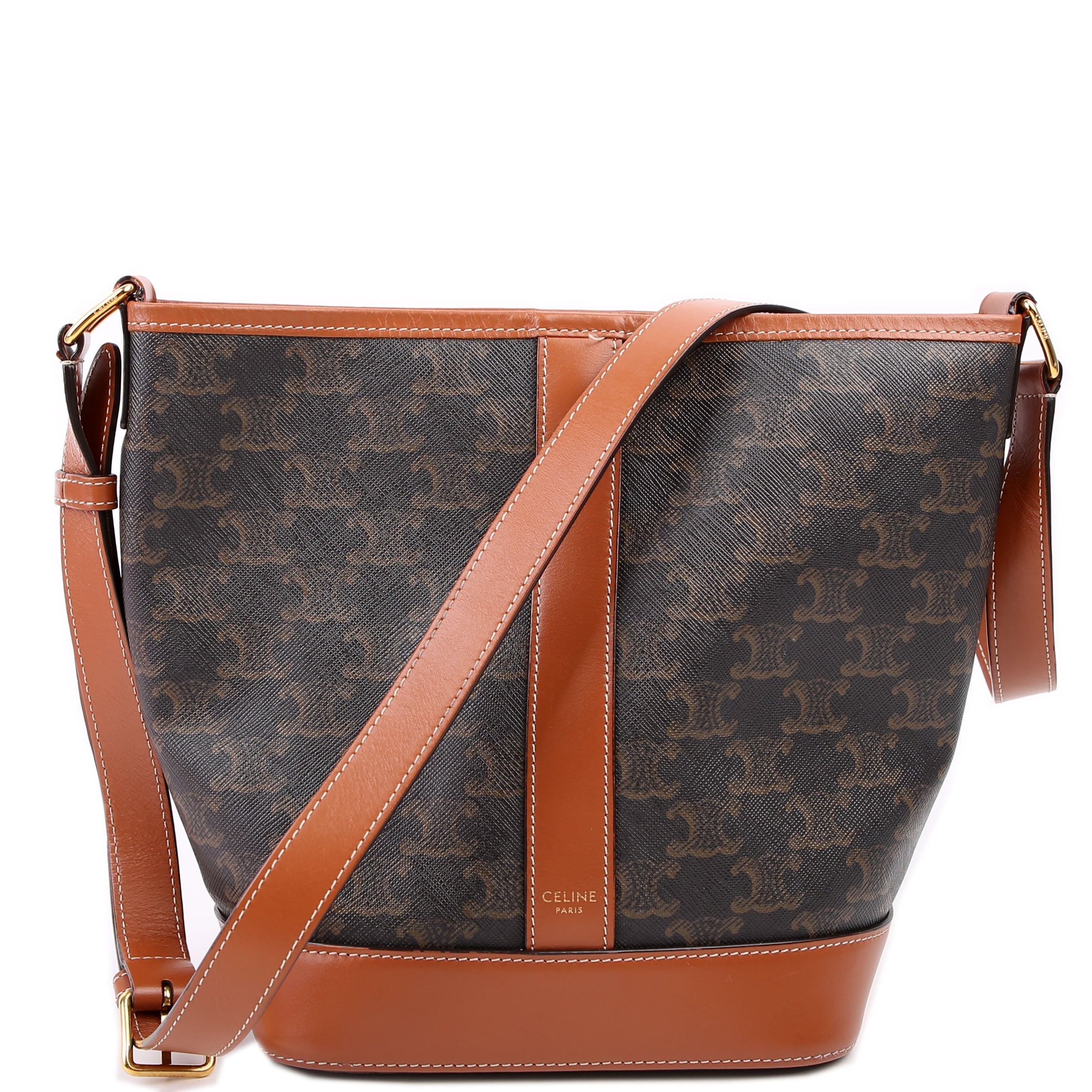 Triomphe Small Bucket Bag Brown