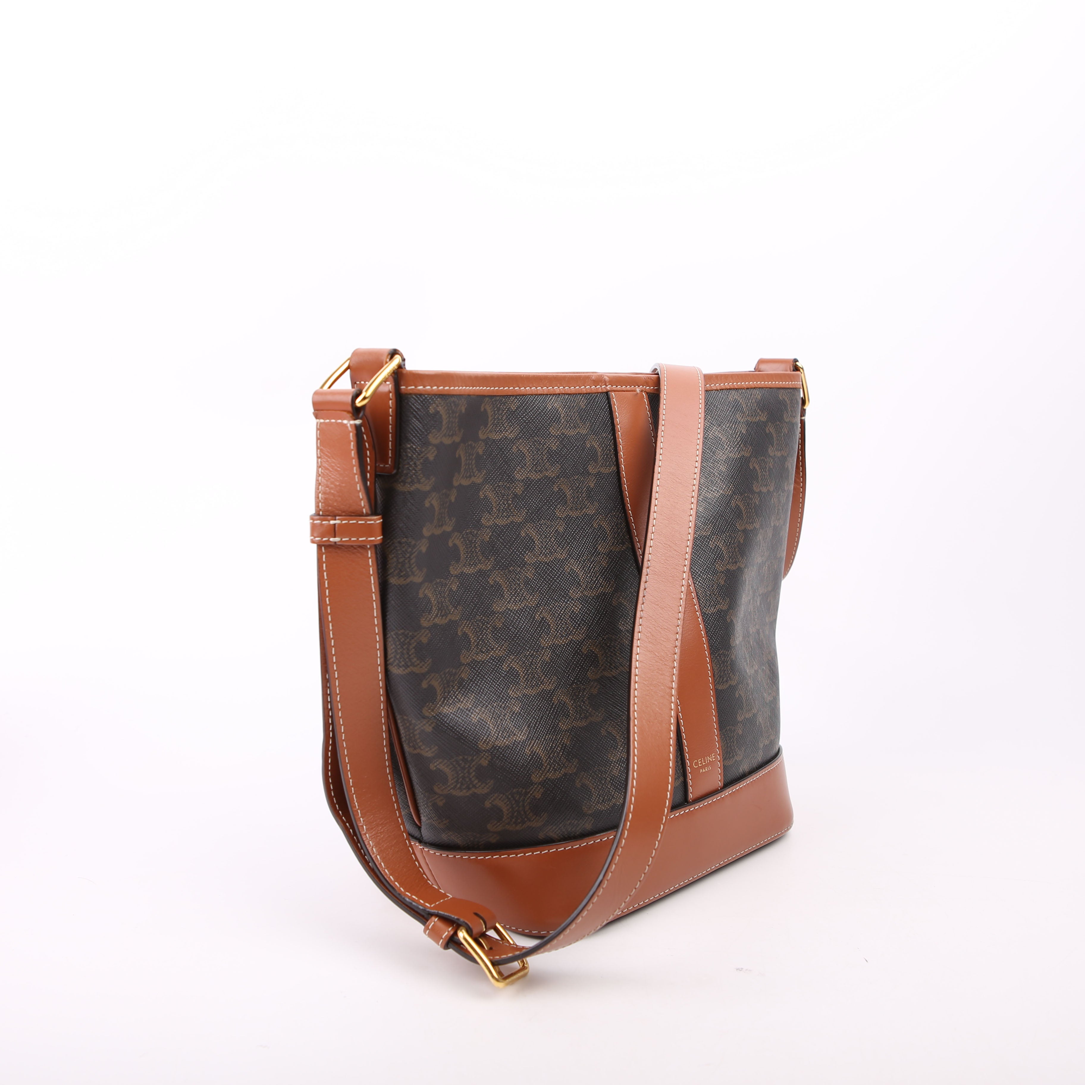 Triomphe Small Bucket Bag Brown