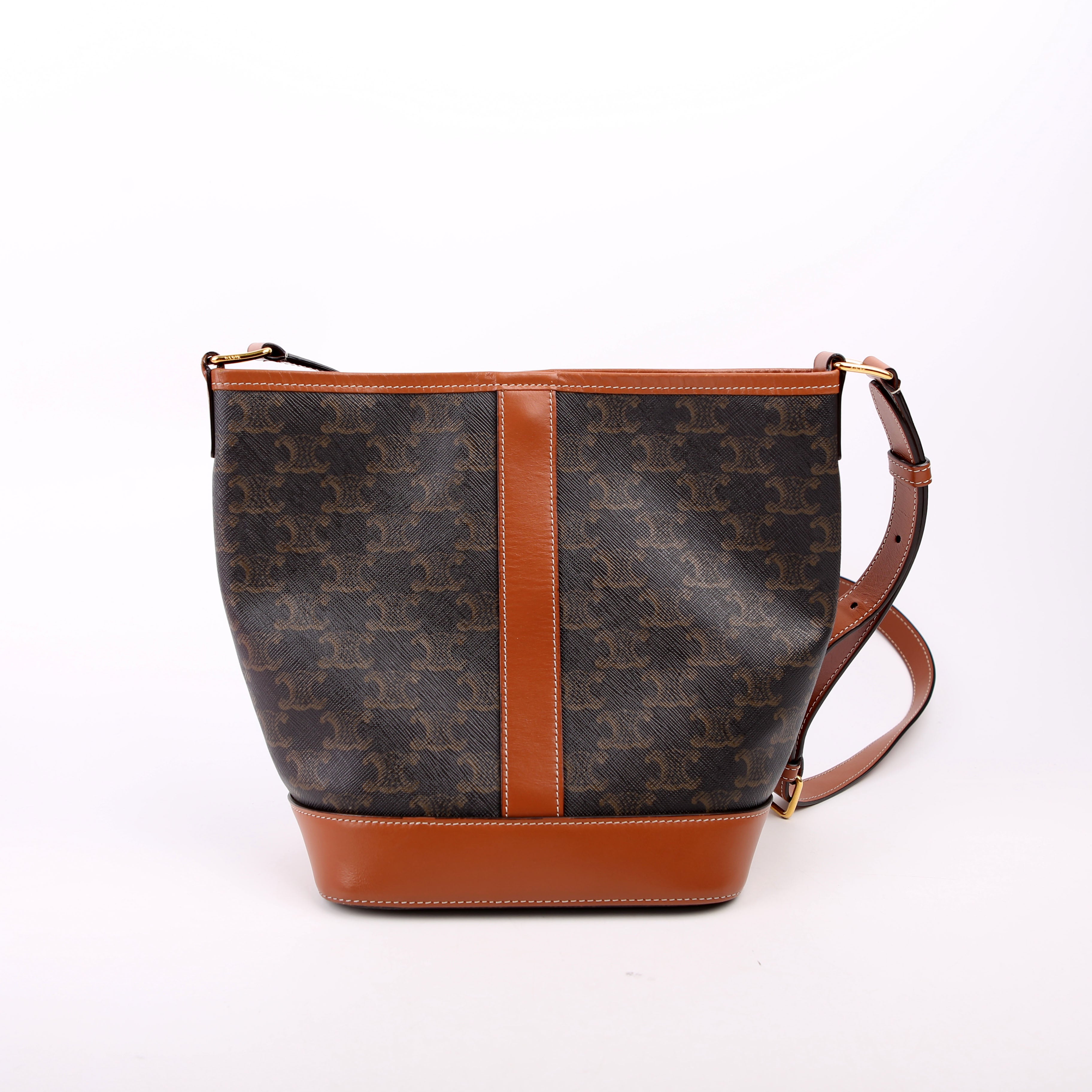 Triomphe Small Bucket Bag Brown