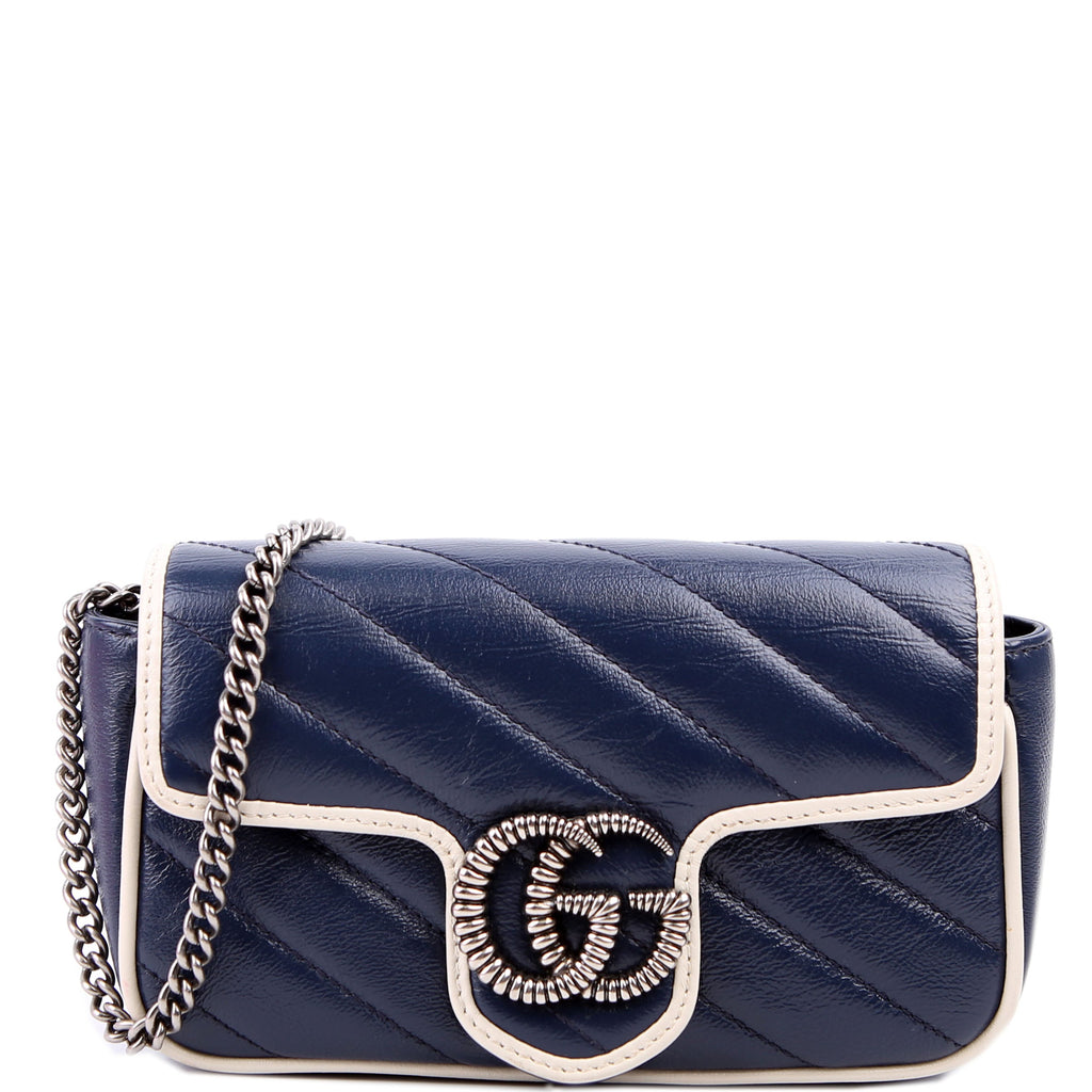 476433 Marmont Torchon Leather Super Mini Flap Blue
