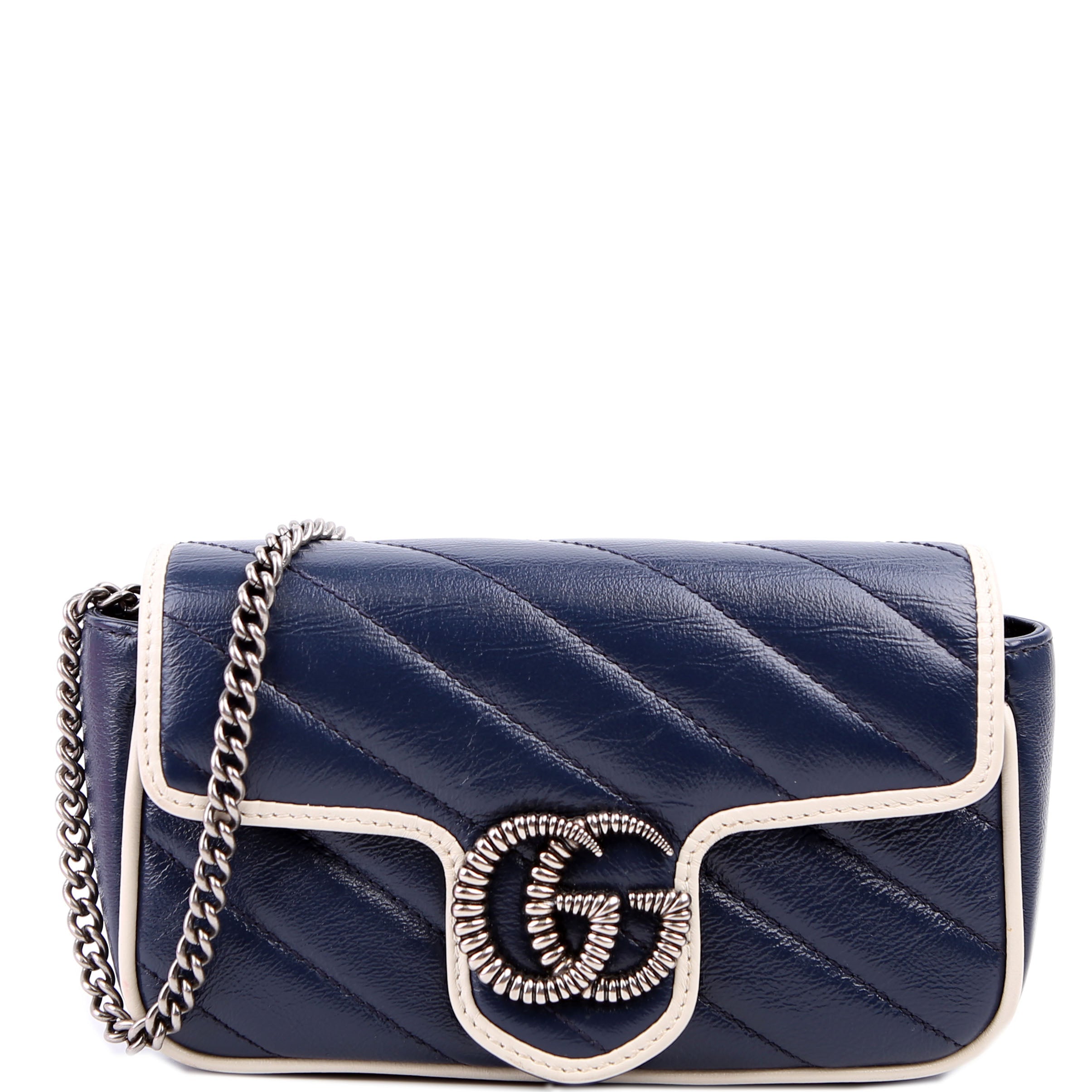 476433 Marmont Torchon Leather Super Mini Flap Blue