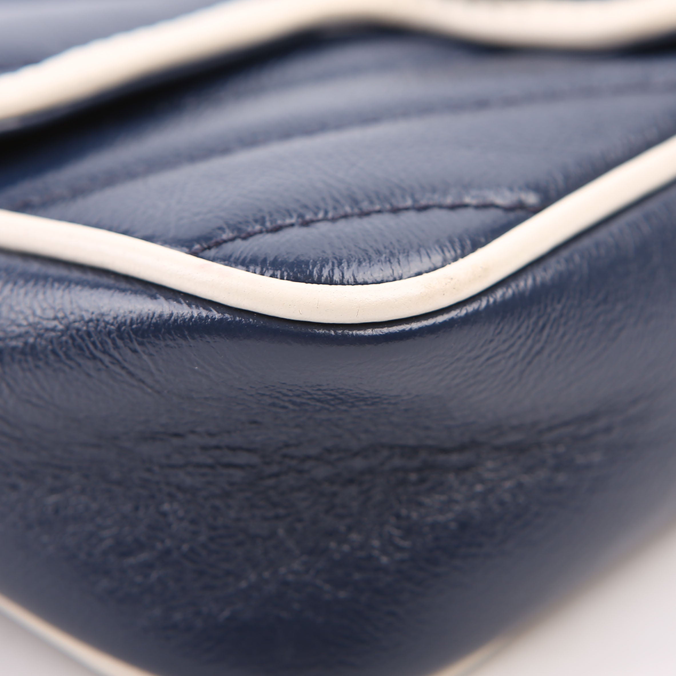 476433 Marmont Torchon Leather Super Mini Flap Blue