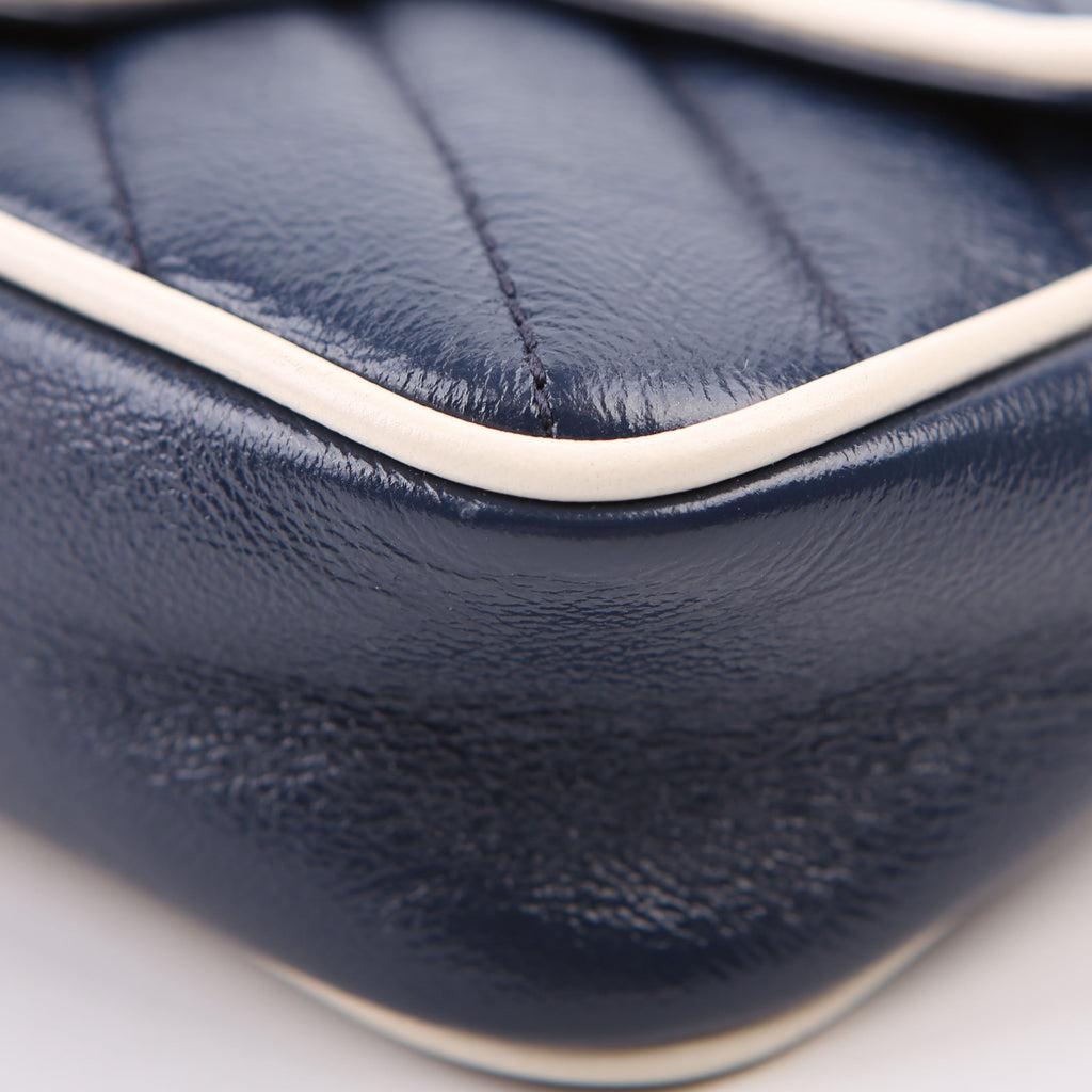 476433 Marmont Torchon Leather Super Mini Flap Blue