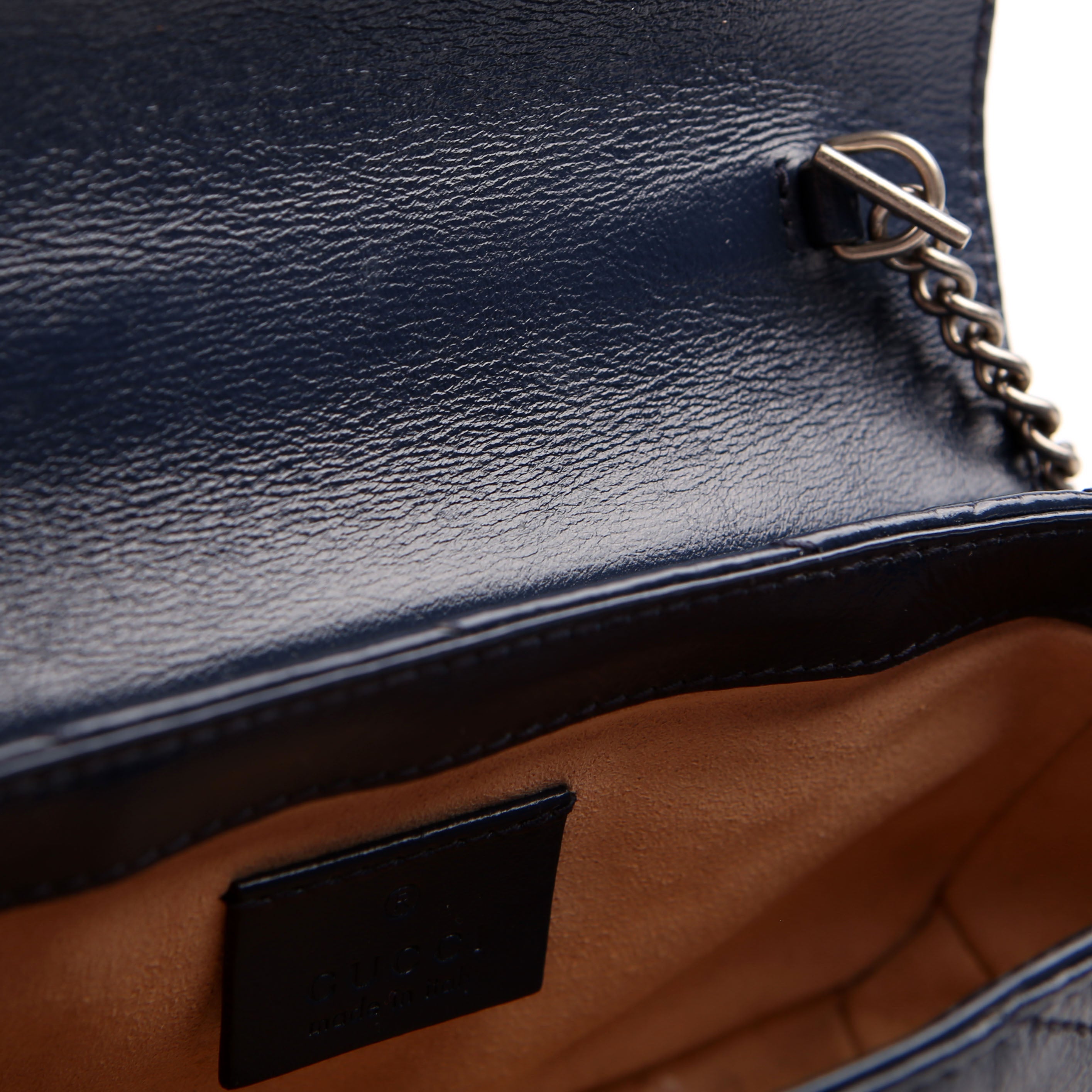 476433 Marmont Torchon Leather Super Mini Flap Blue