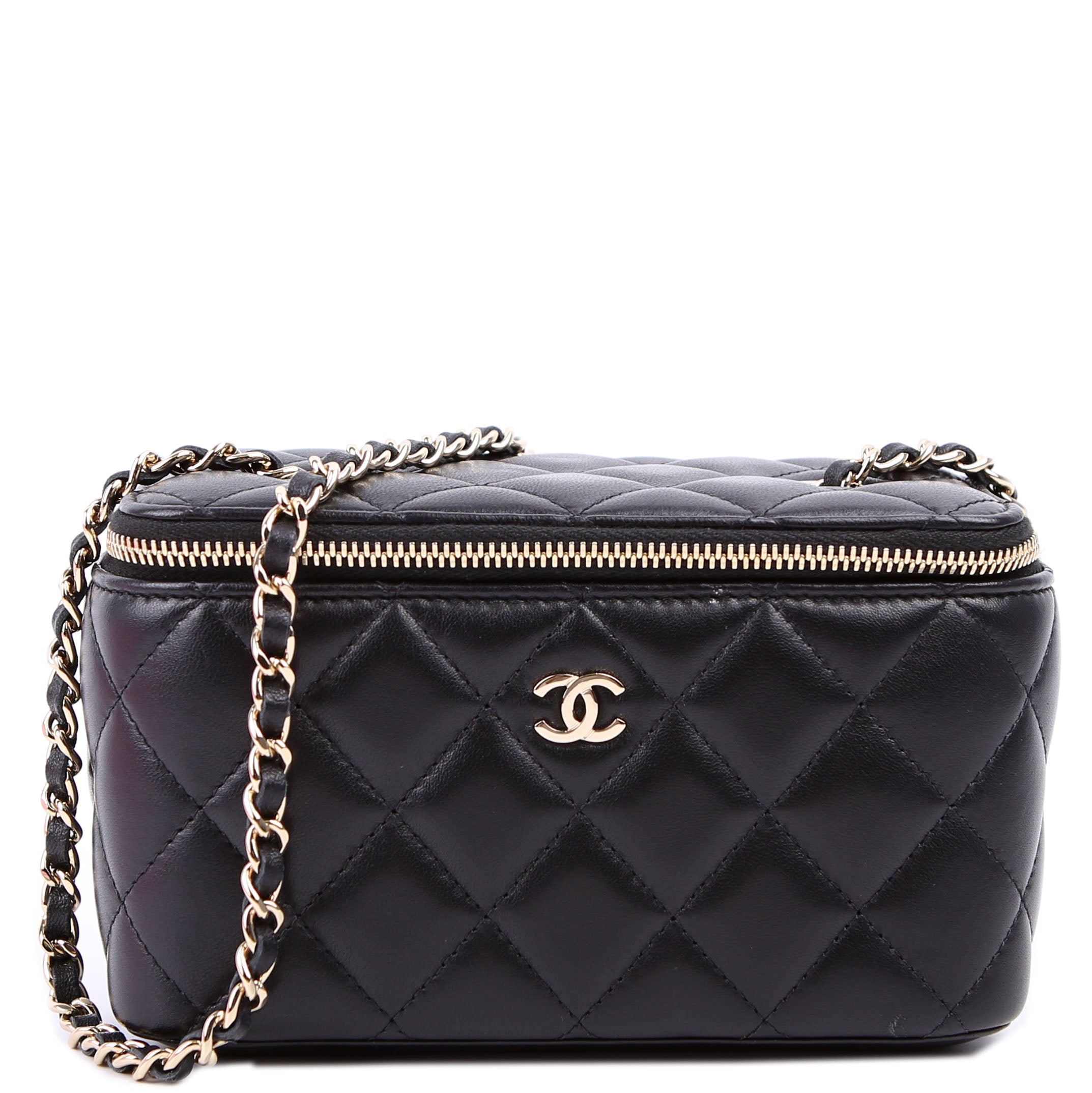 Vanity Case Small with Chain Lambskin 30M Black