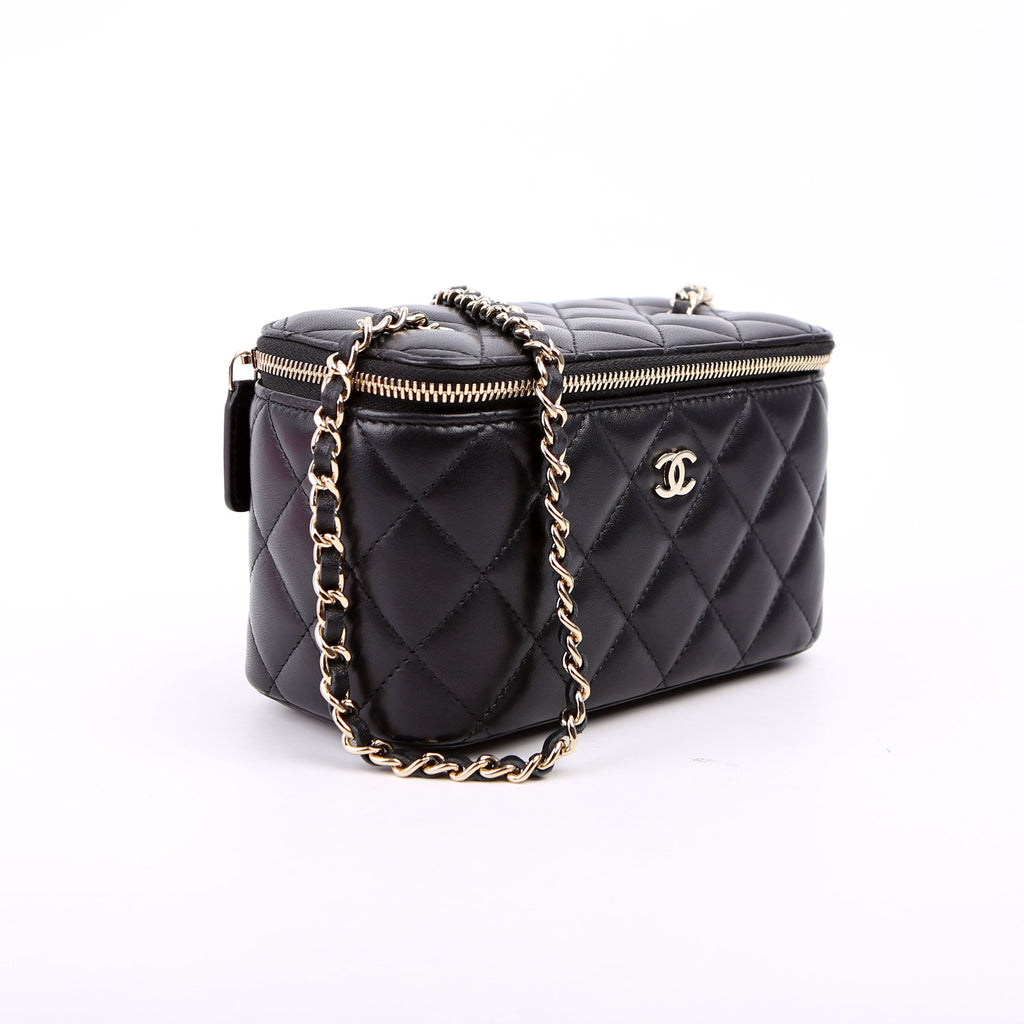 Vanity Case Small with Chain Lambskin 30M Black